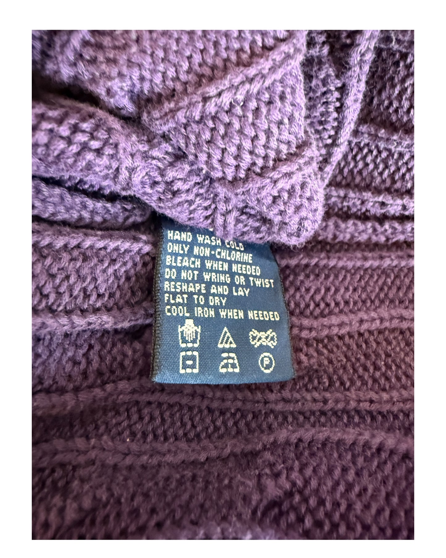 Polo Ralph Lauren Pullover Zopfmuster violett Größer M