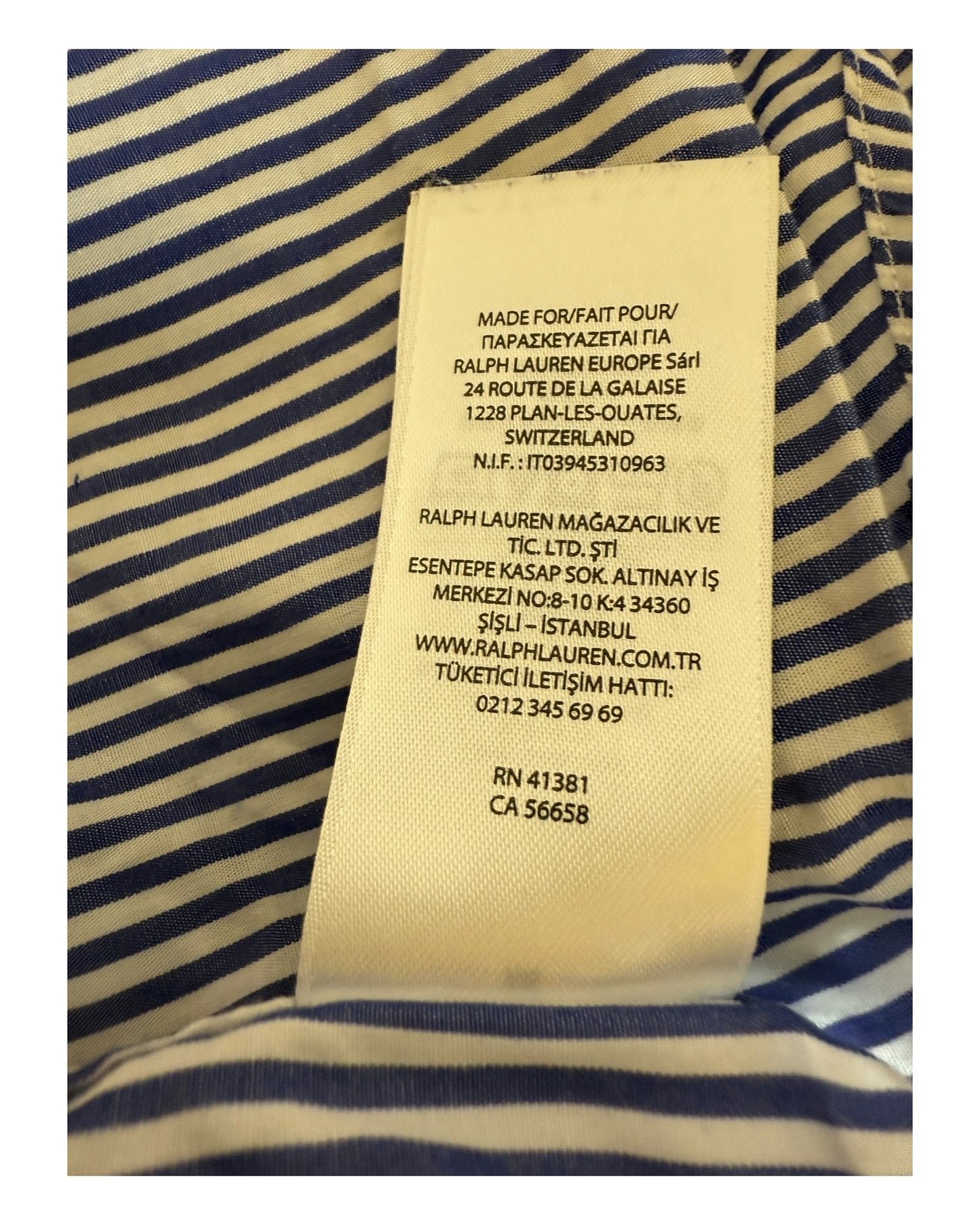 Polo Ralph Lauren Hemd blau weiß gestreift Größe M