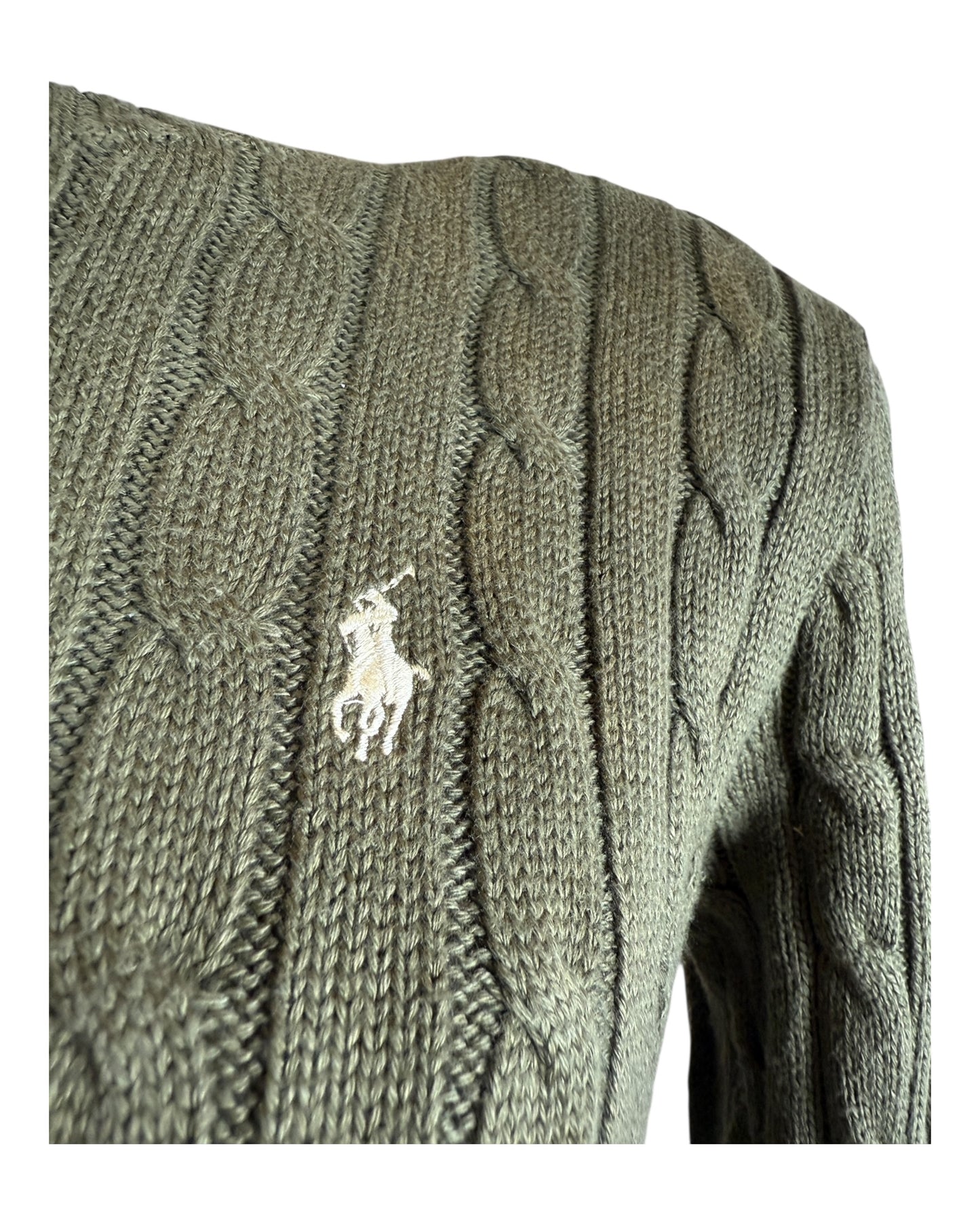 Polo Ralph Lauren Zopfmuster Pullover grün Größe M