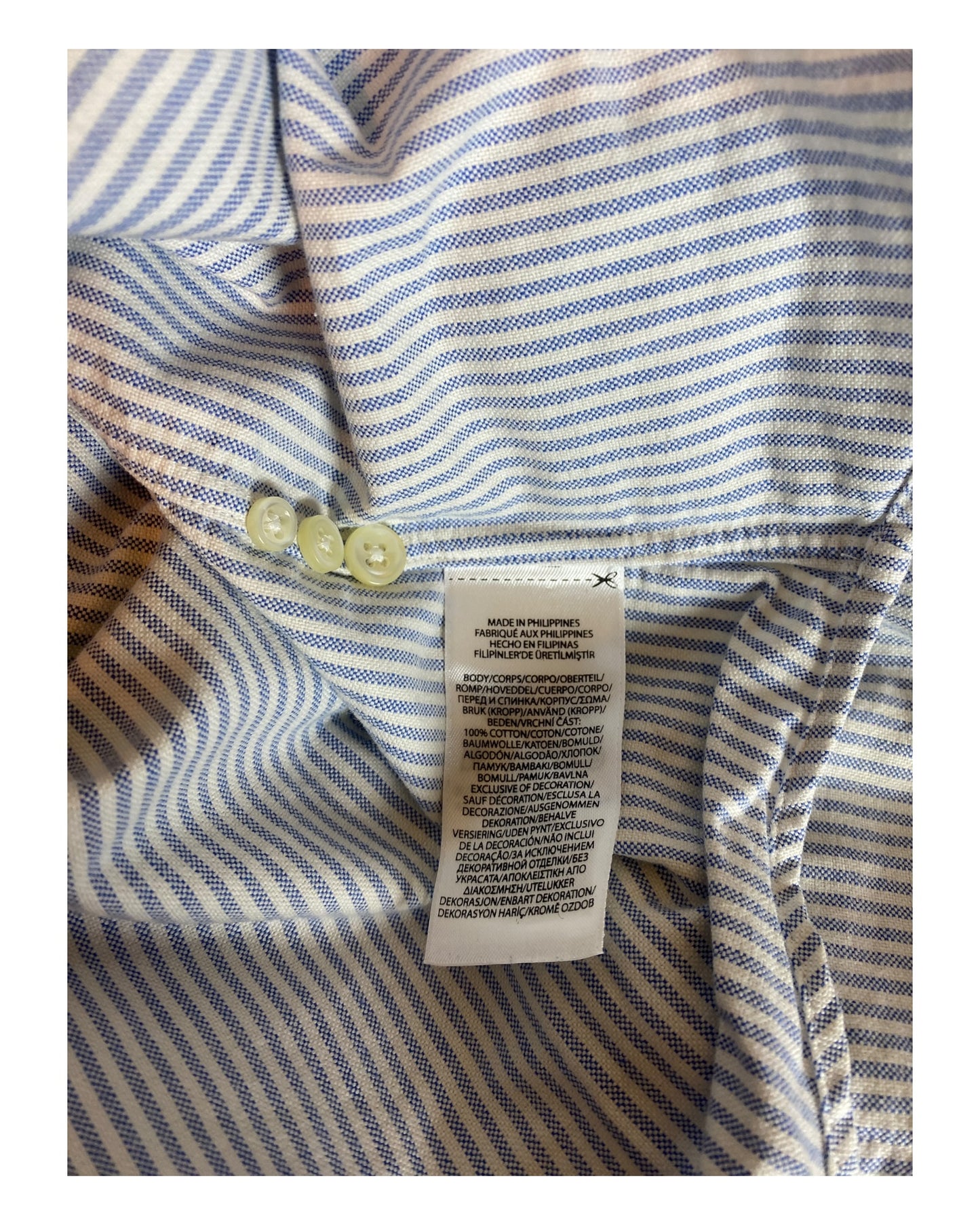 Polo Ralph Lauren Oxfordhemd blau weiß gestreift Größe M