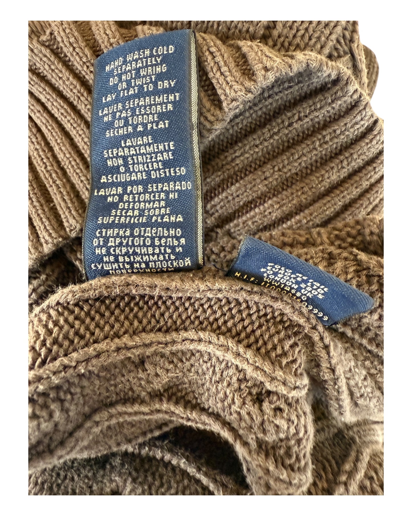 Polo Ralph Lauren Zopfmuster Pullover braun Größe M