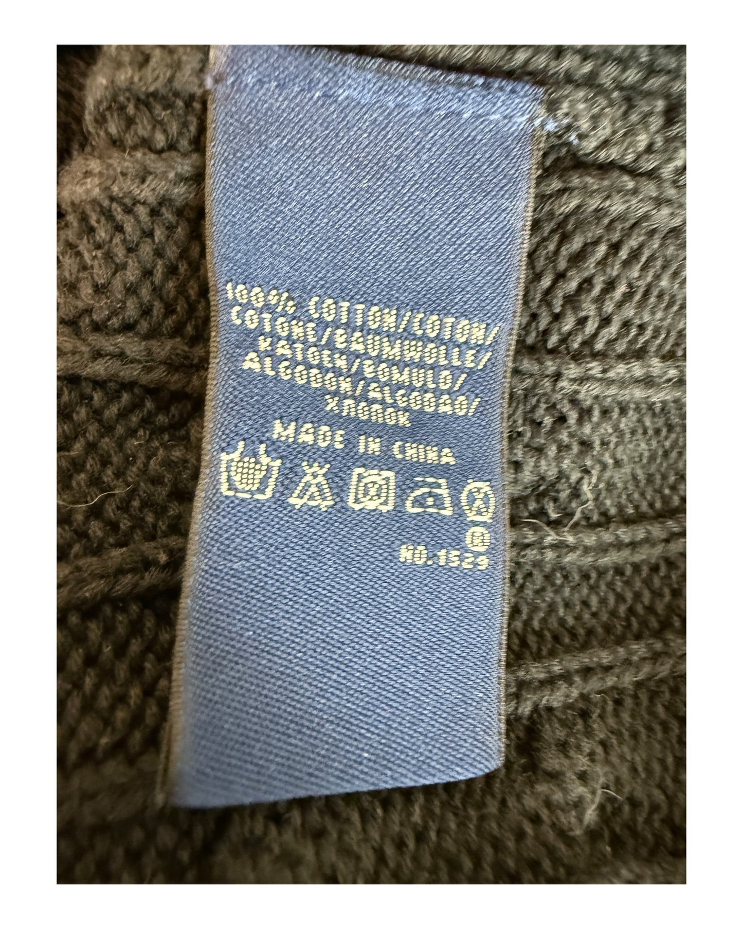 Polo Ralph Lauren Zopfmuster Pullover schwarz Größe M