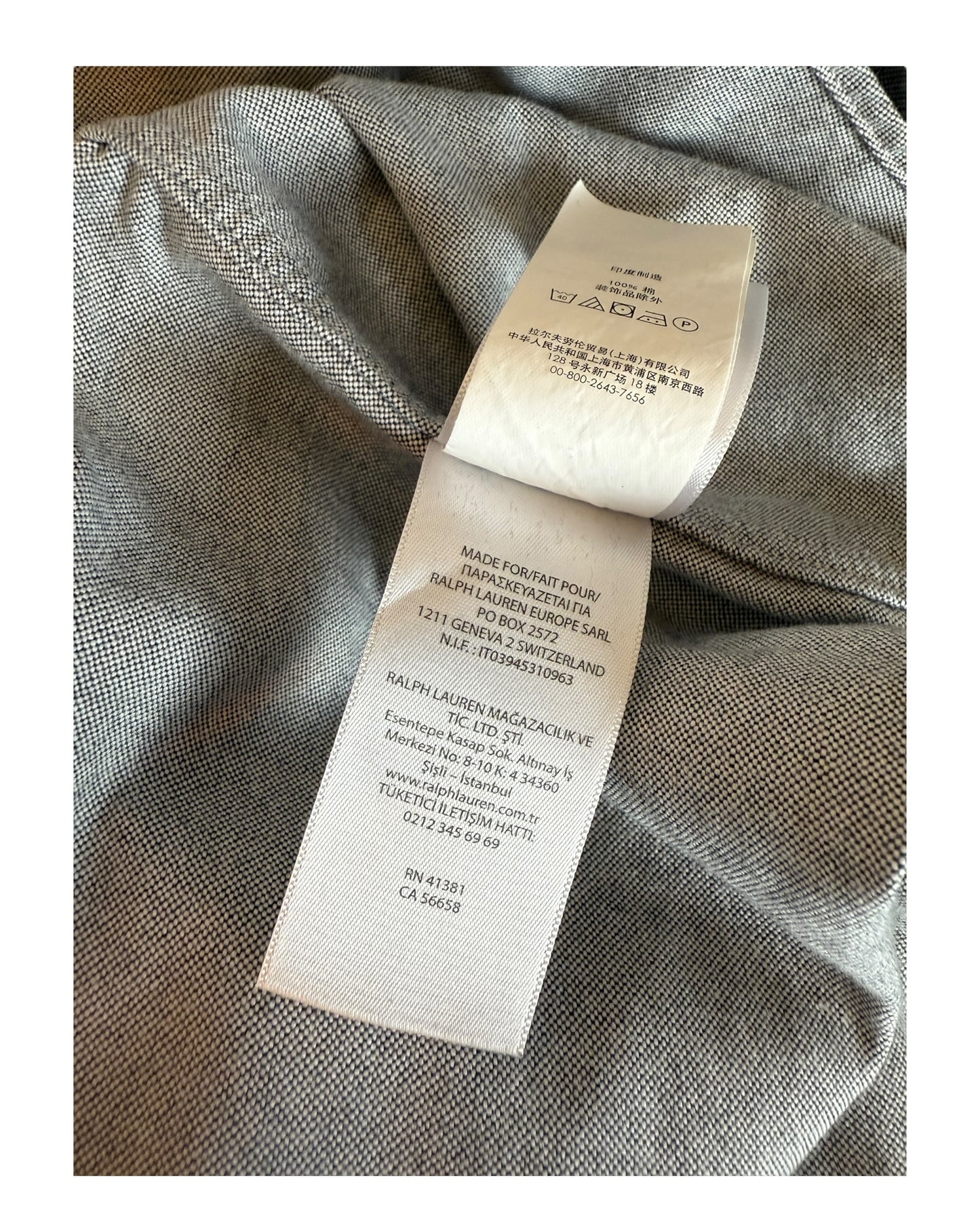 Polo Ralph Lauren Oxfordhemd grau Größe M