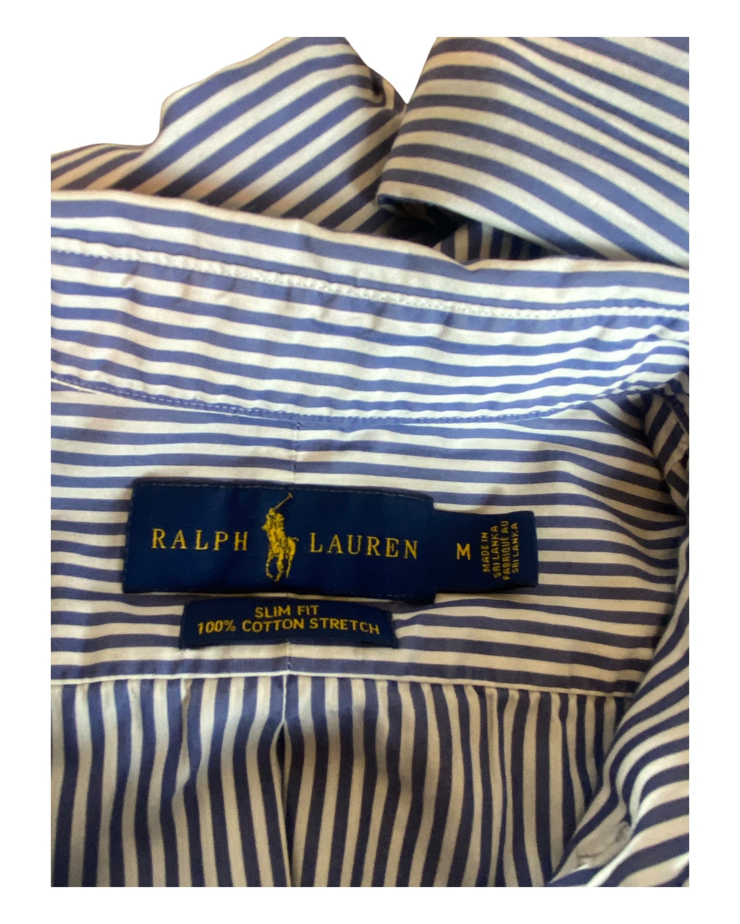 Polo Ralph Lauren Hemd blau weiß gestreift Größe M