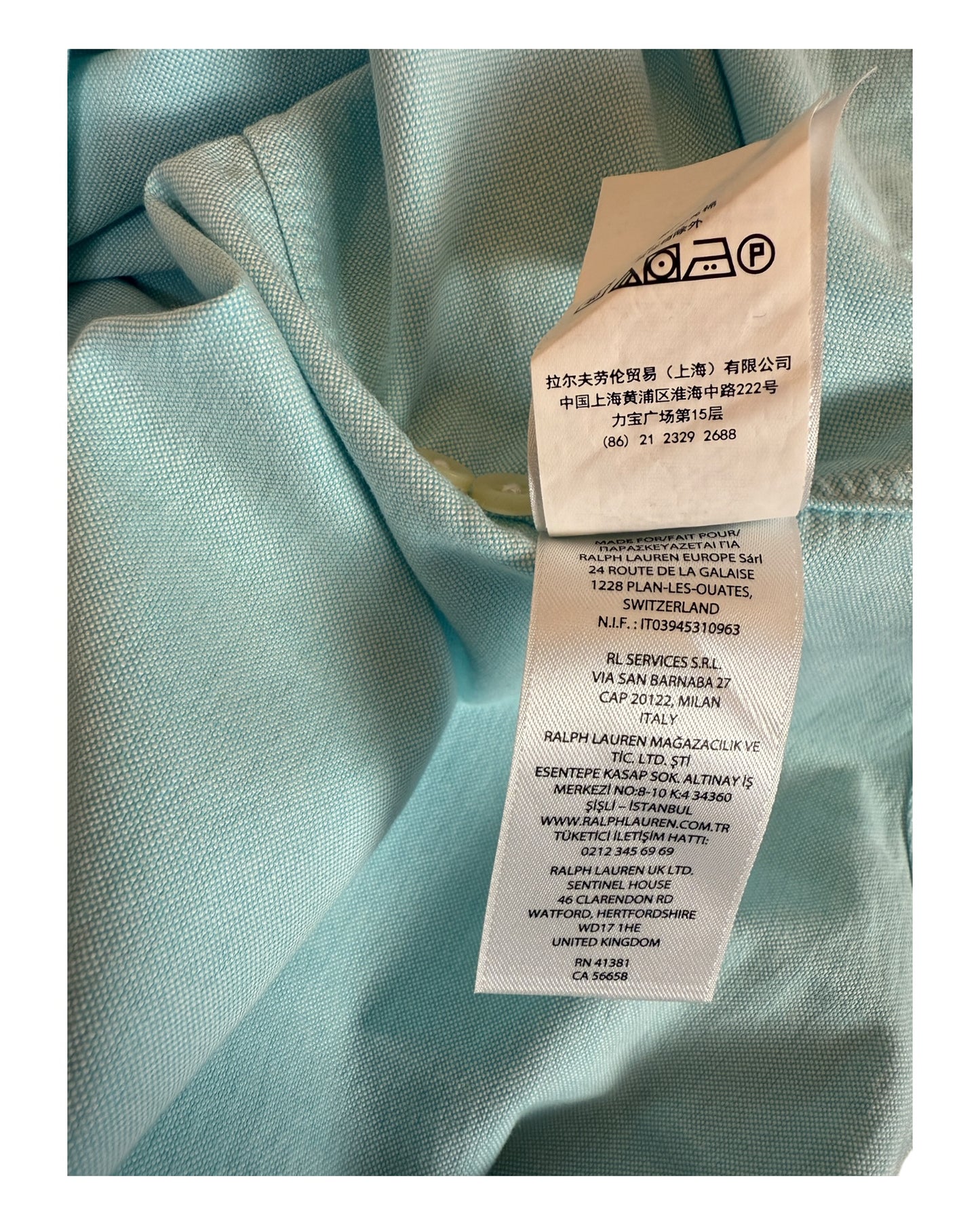 Polo Ralph Lauren Oxfordhemd türkis Größe M