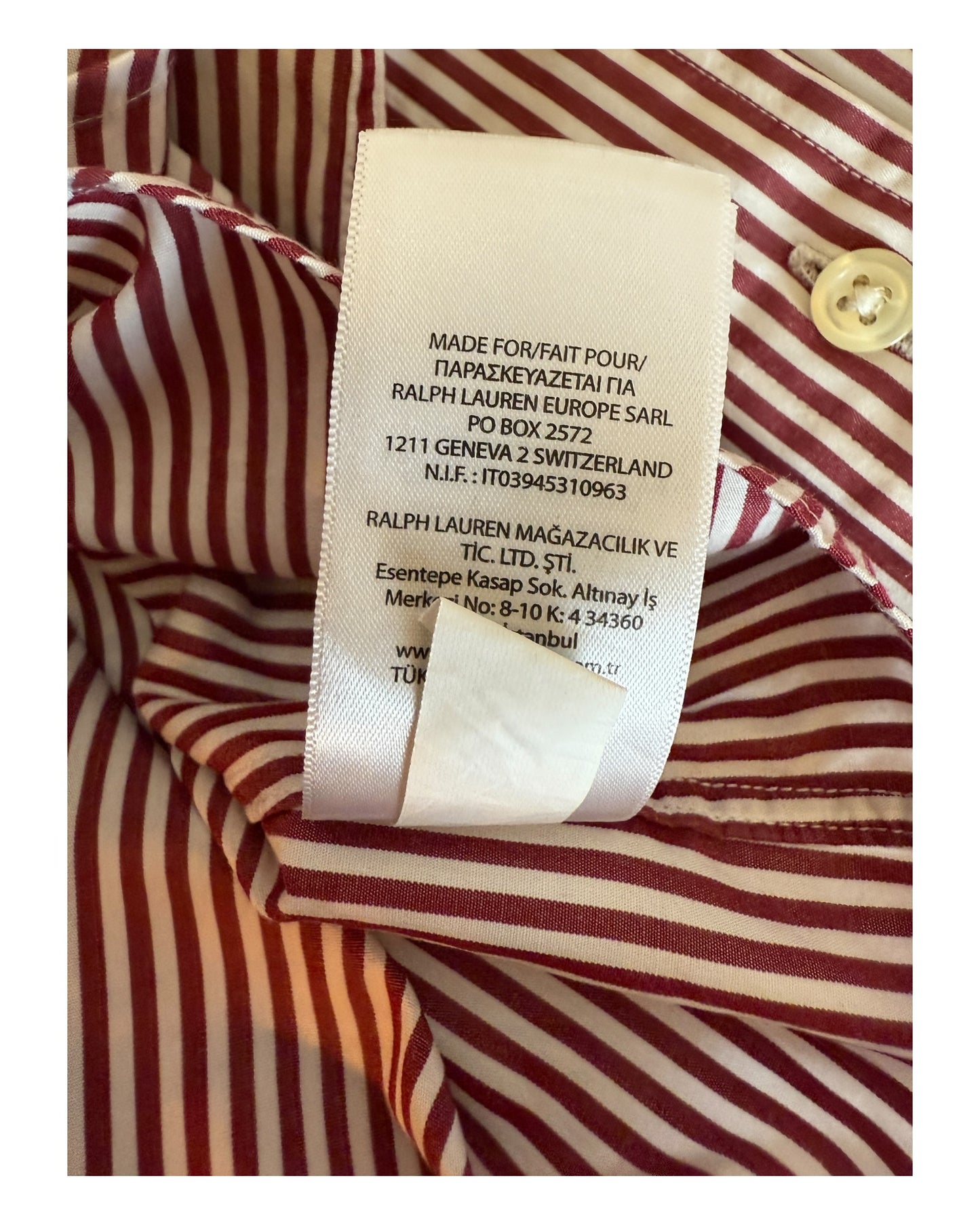 Polo Ralph Lauren Hemd rot weiß gestreift Größe M