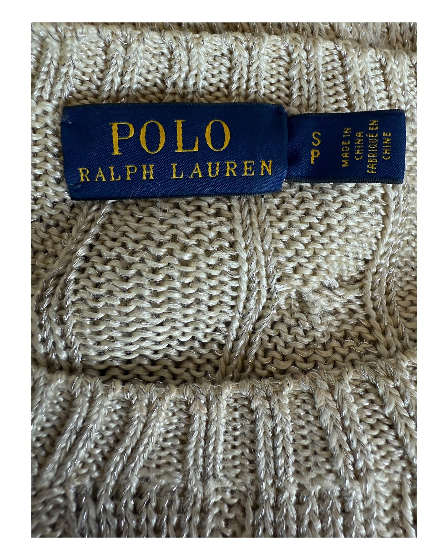 Polo Ralph Lauren Zopfmuster Pullover beige Größe S