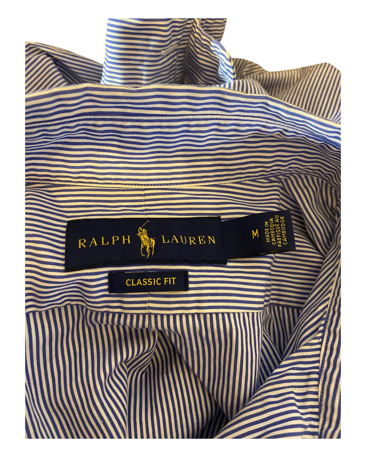 Polo Ralph Lauren shirt blue white striped size M