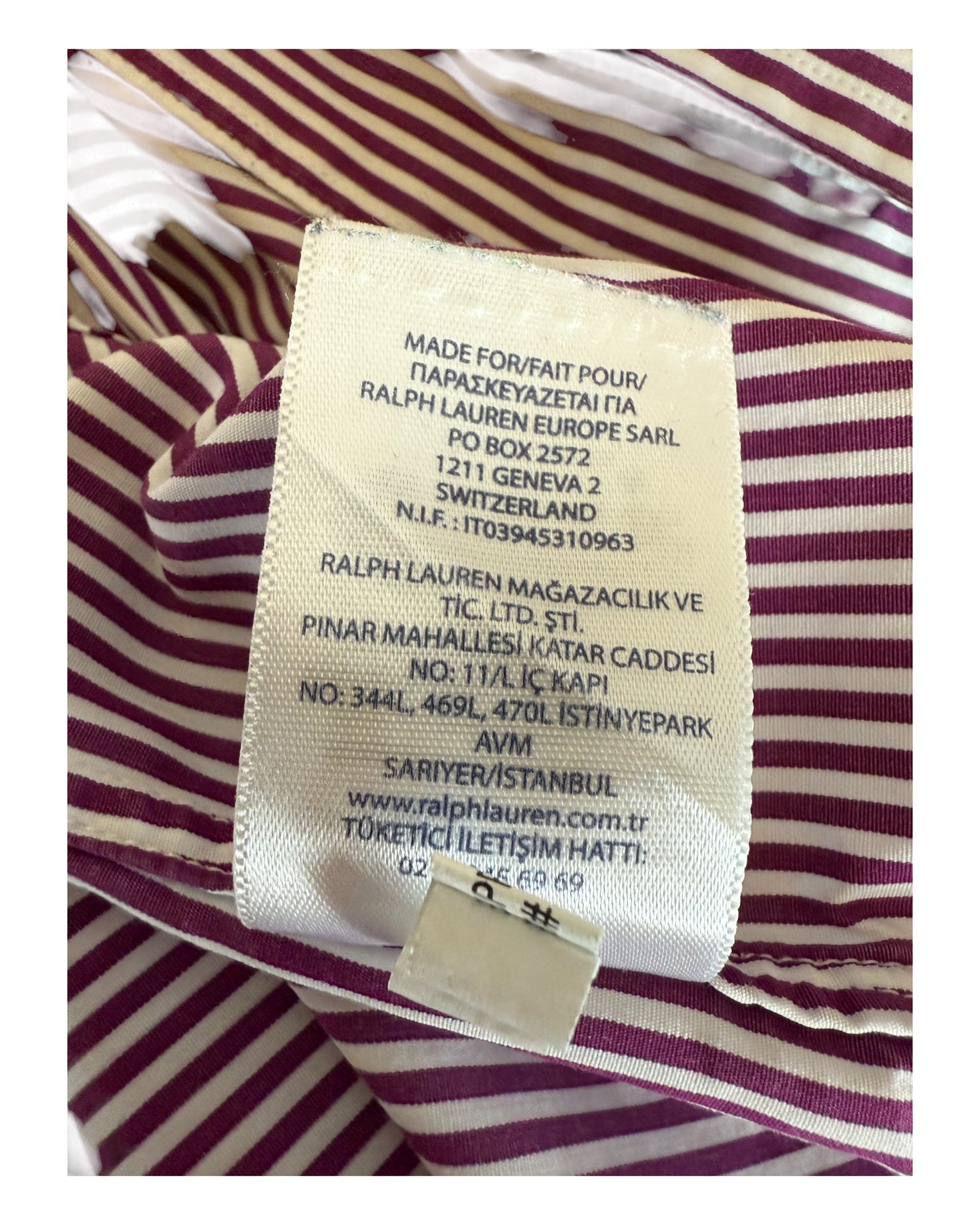 Polo Ralph Lauren Hemd rot weiß gestreift Größe L