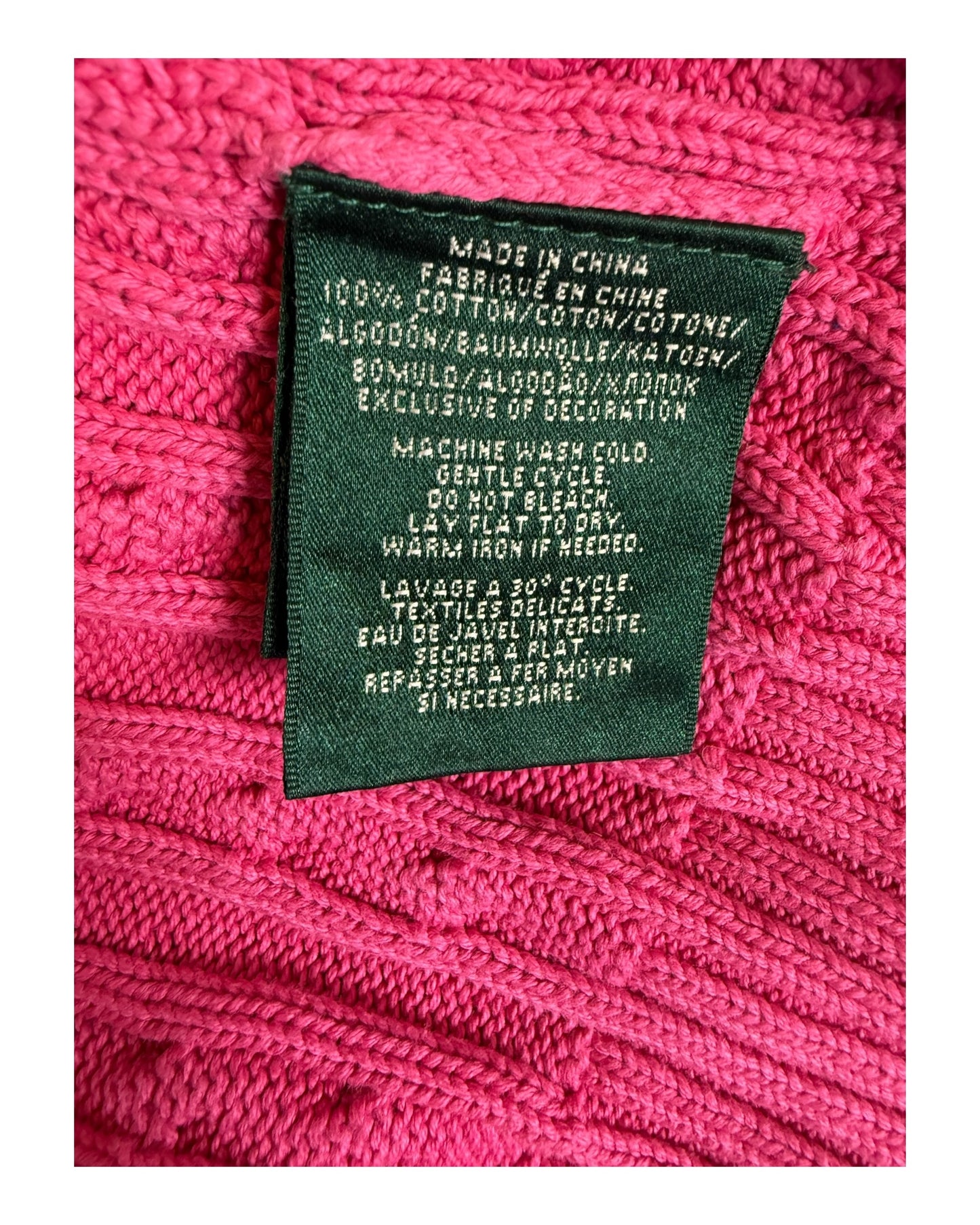 Polo Ralph Lauren Zopfmuster Pullover pink Größe S