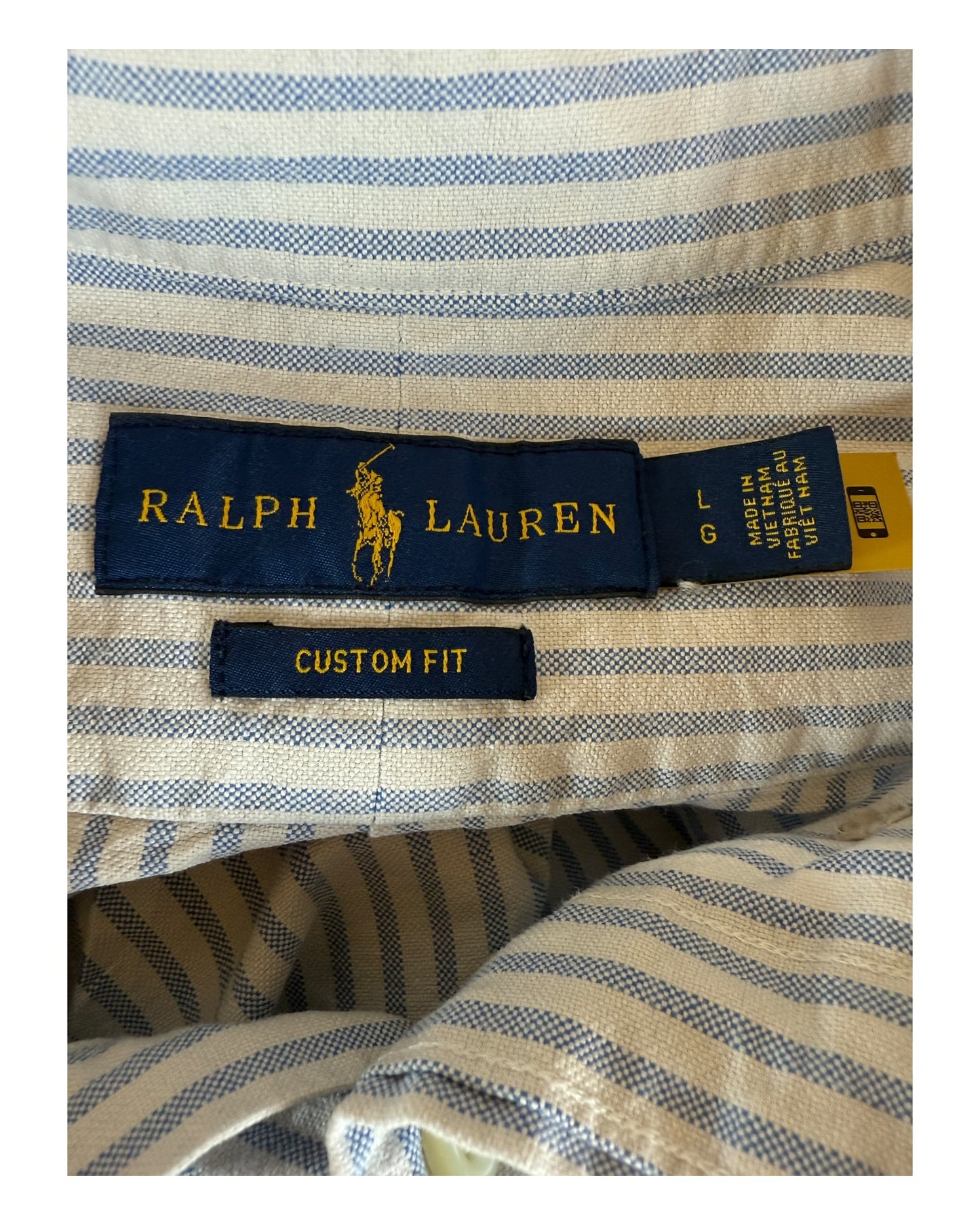 Polo Ralph Lauren Oxfordhemd hellblau weiß gestreift Größe L