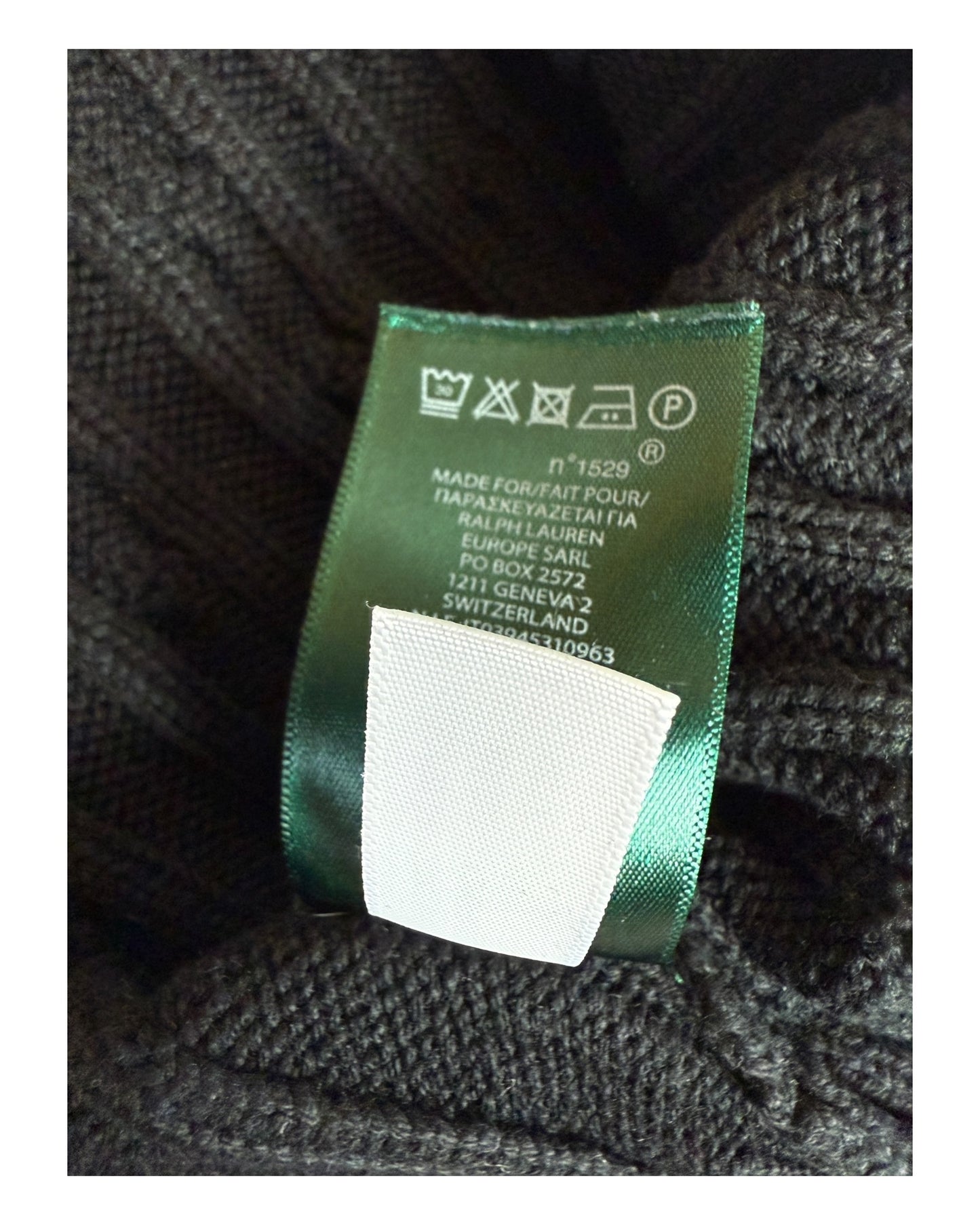 Polo Ralph Lauren Zopfmuster Pullover schwarz Größe S