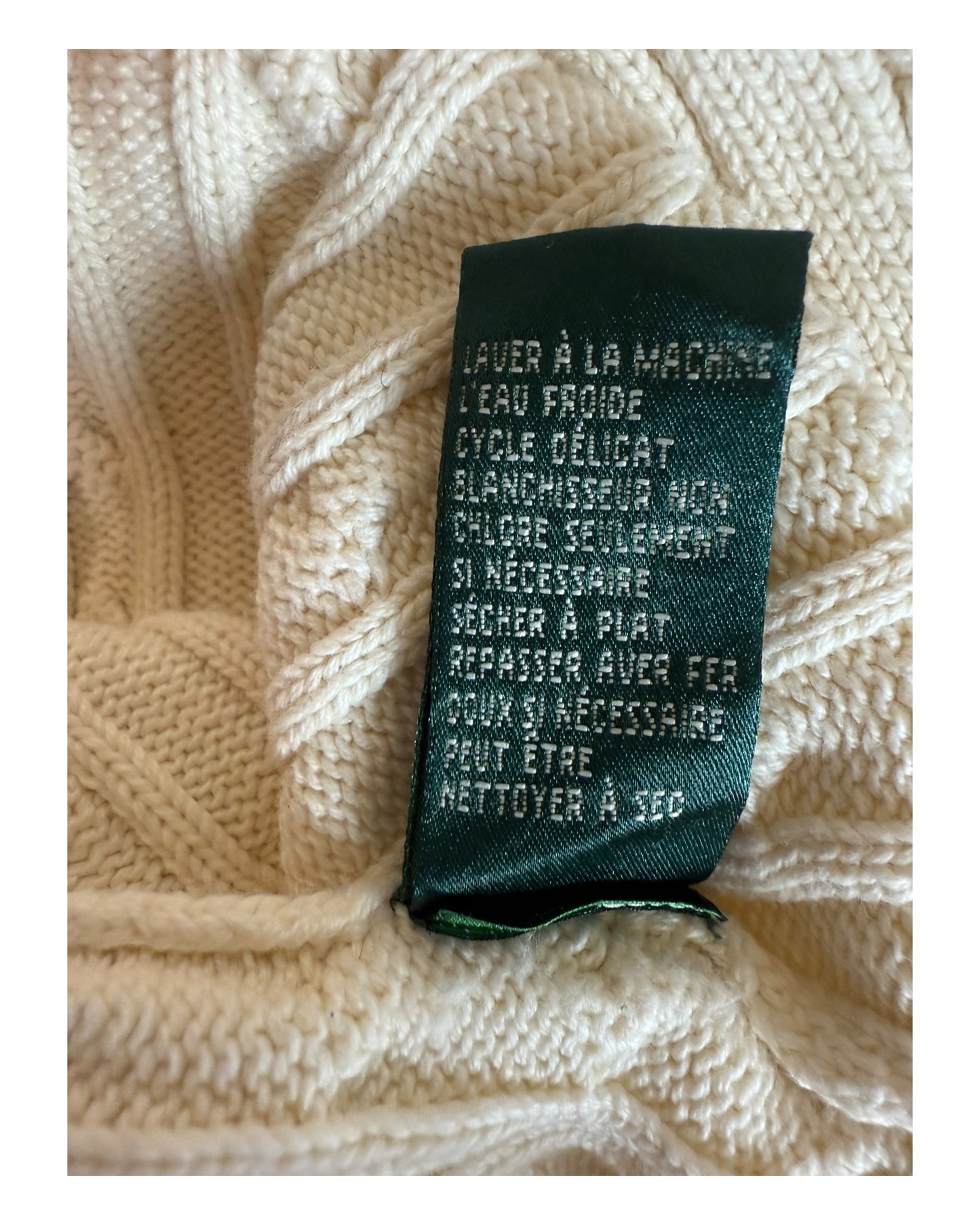 Polo Ralph Lauren Zopfmuster Strickjacke weiß Größe M