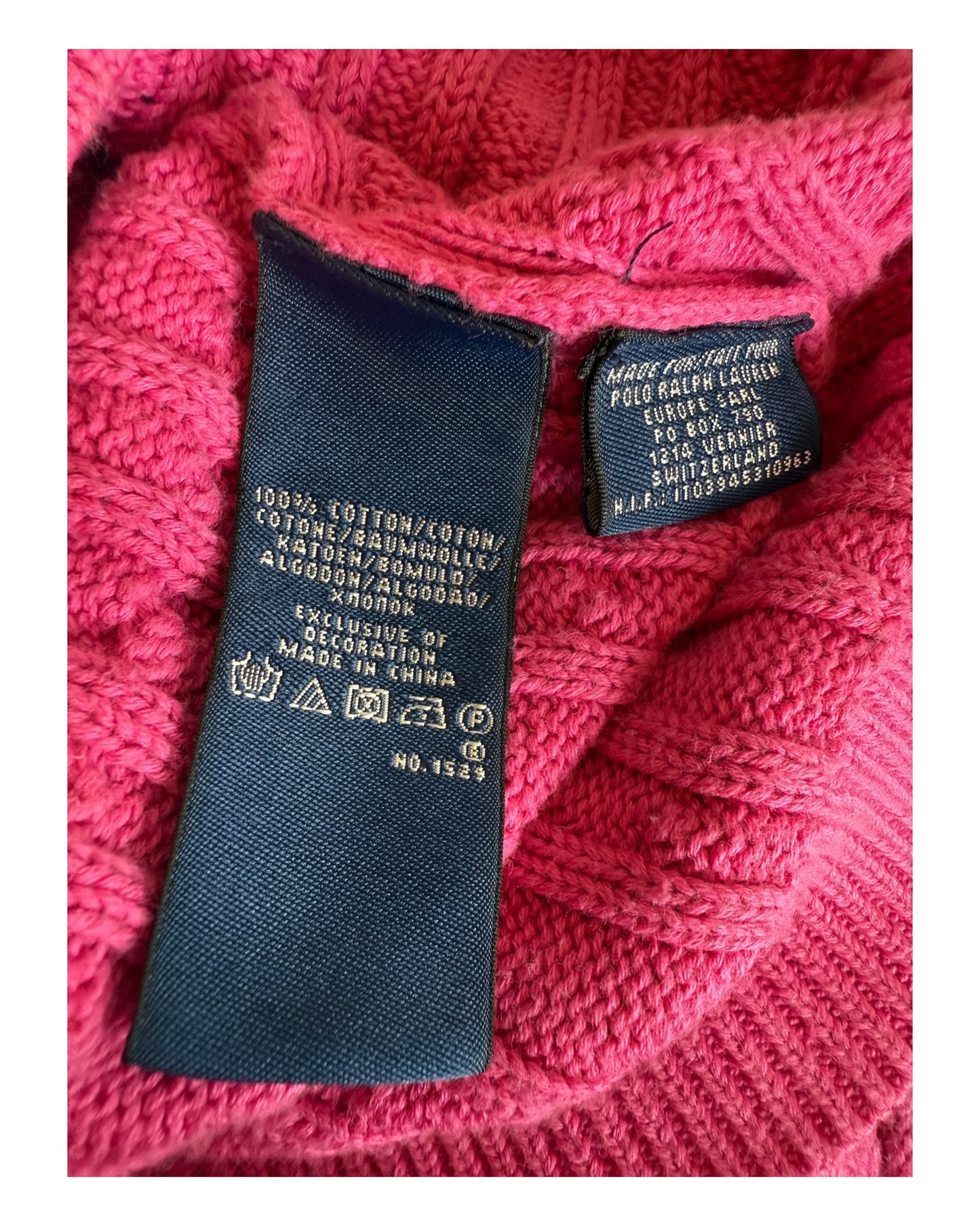 Polo Ralph Lauren Zopfmuster Cardigan pink Größe M