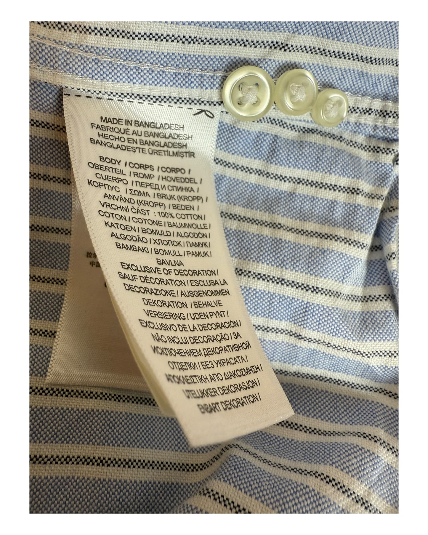 Polo Ralph Lauren Oxfordhemd hellblau weiß gestreift Größe M