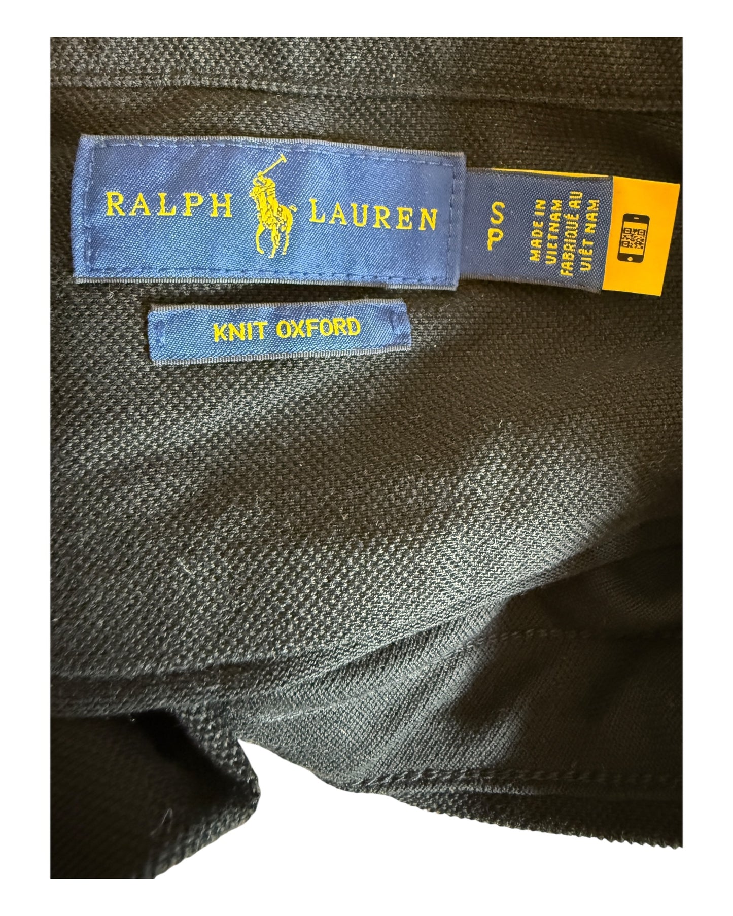Polo Ralph Lauren Knit Oxford Bluse schwarz Größe S
