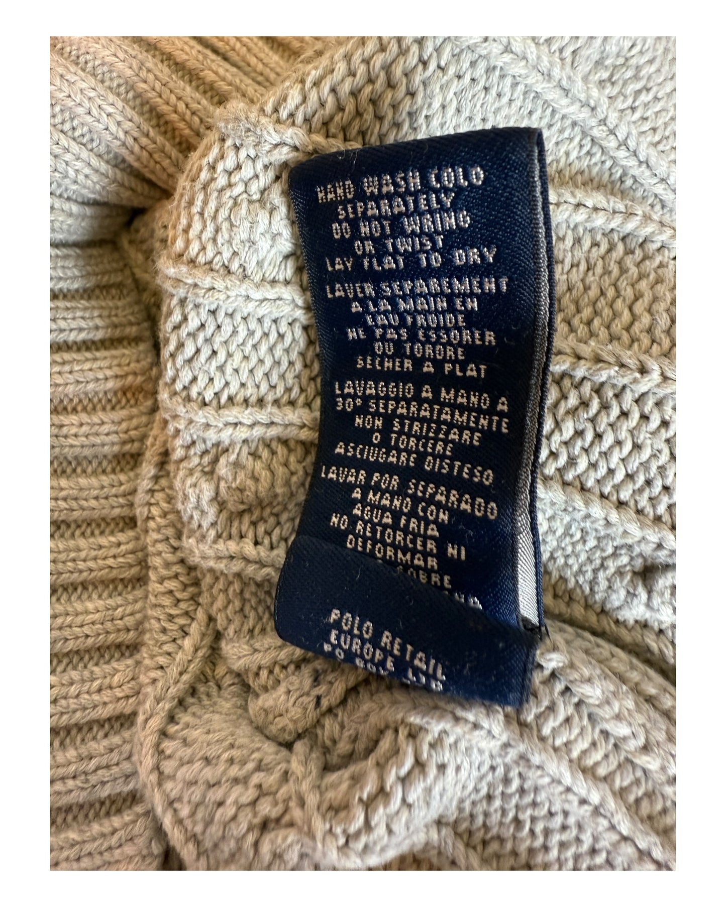 Polo Ralph Lauren Zopfmuster Pullover grau Größe M