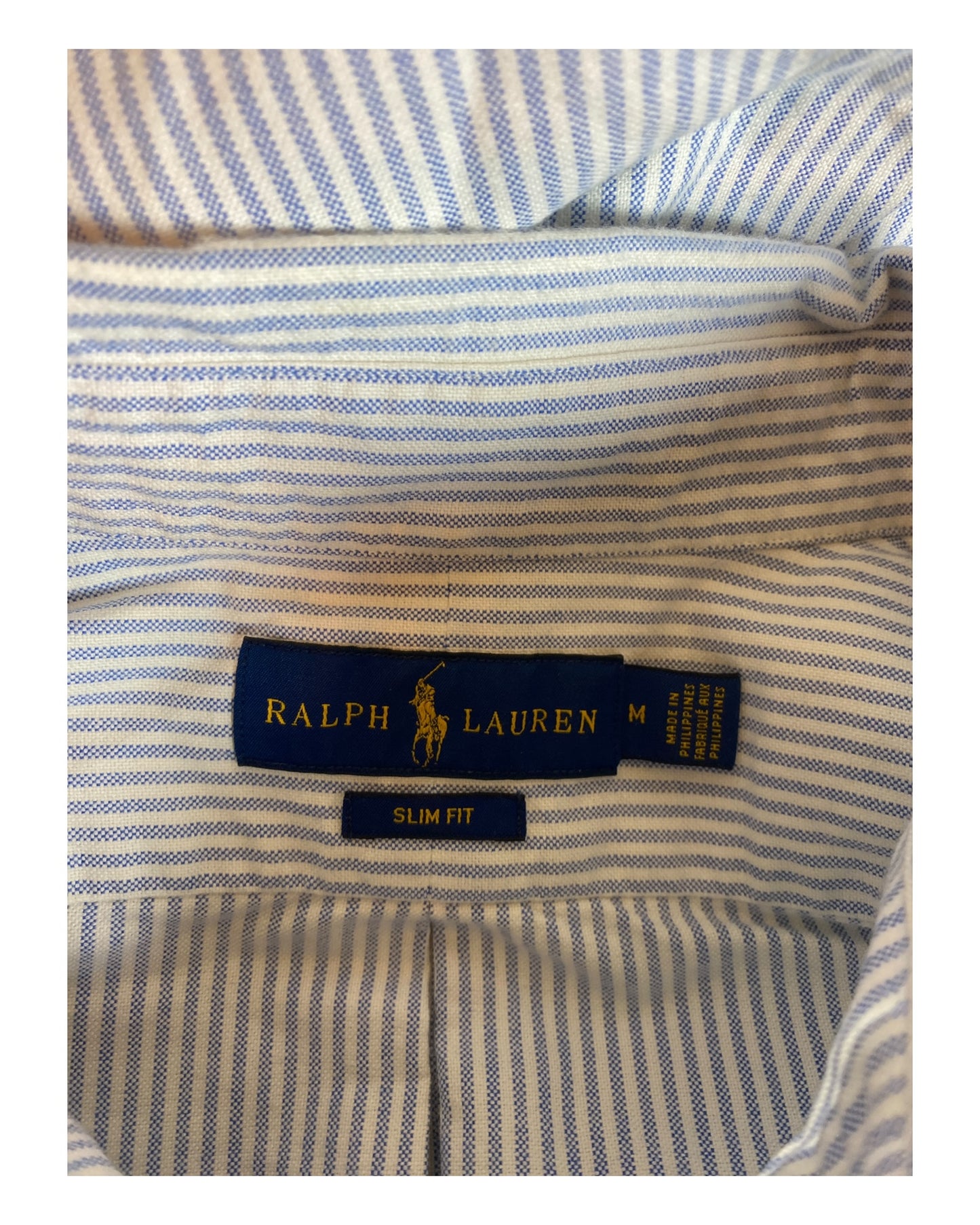 Polo Ralph Lauren Oxfordhemd blau weiß gestreift Größe M