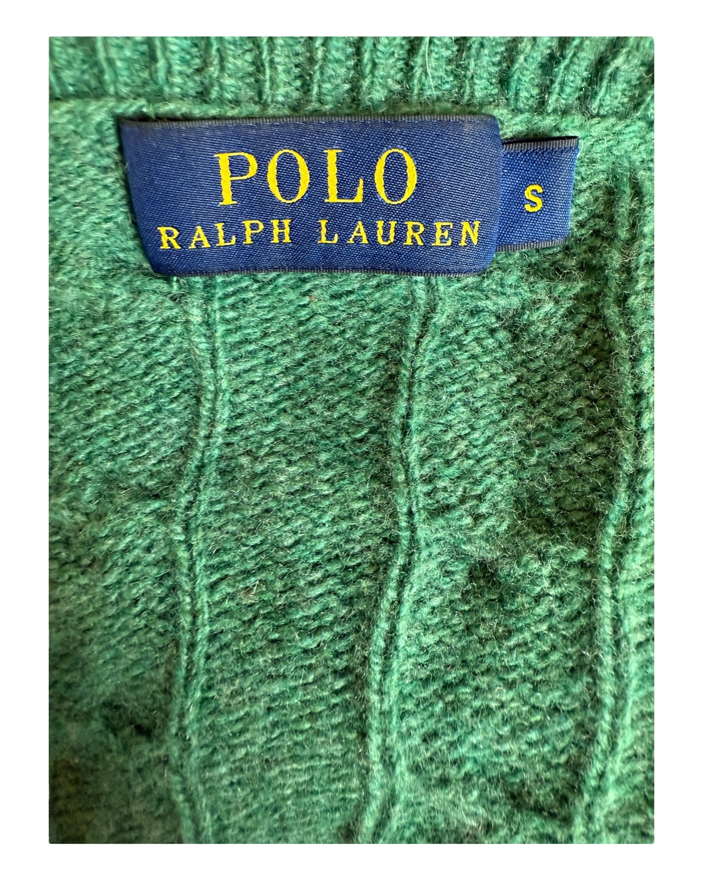 Polo Ralph Lauren Zopfmuster Pullover grün Größe S