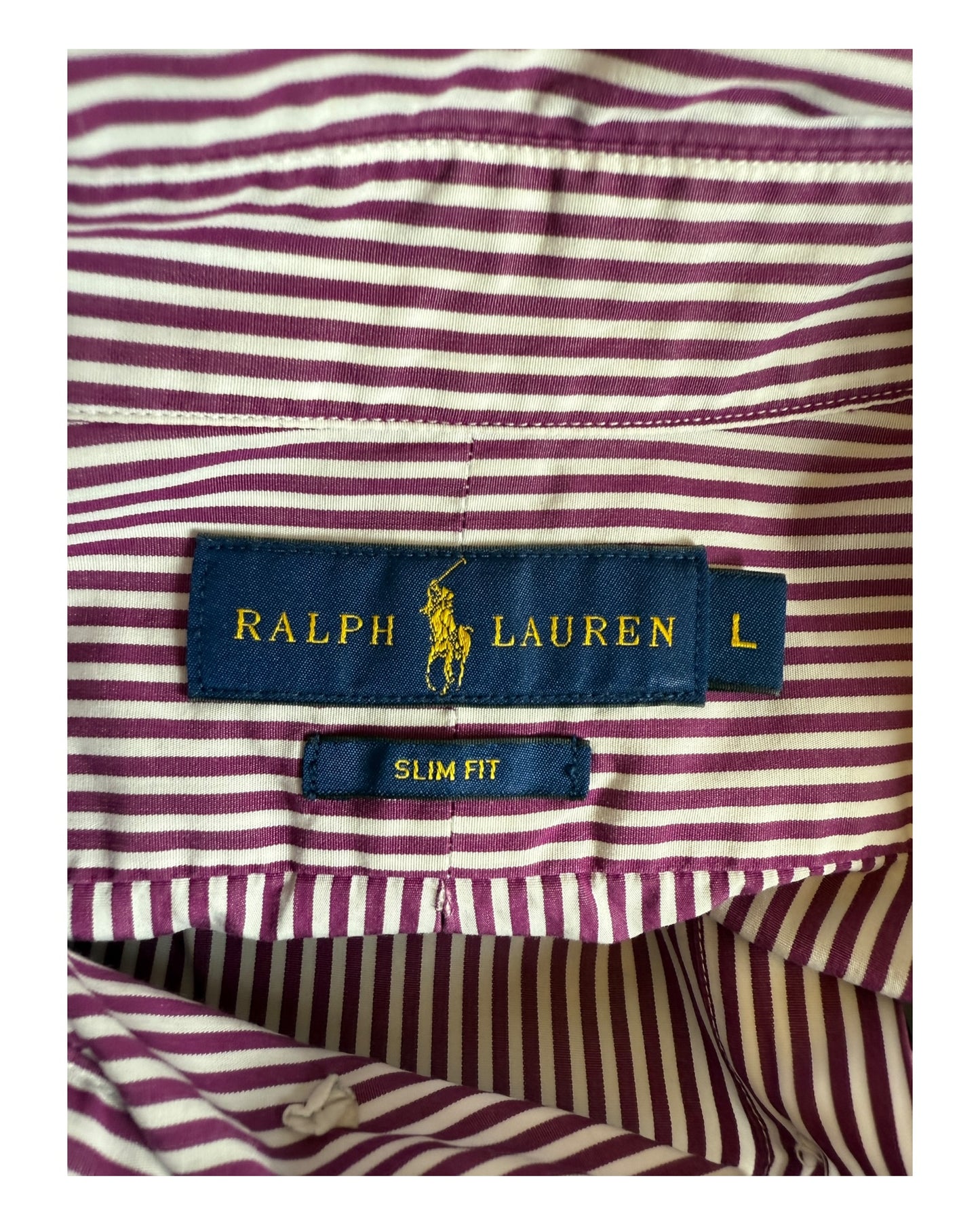Polo Ralph Lauren Hemd rot weiß gestreift Größe L