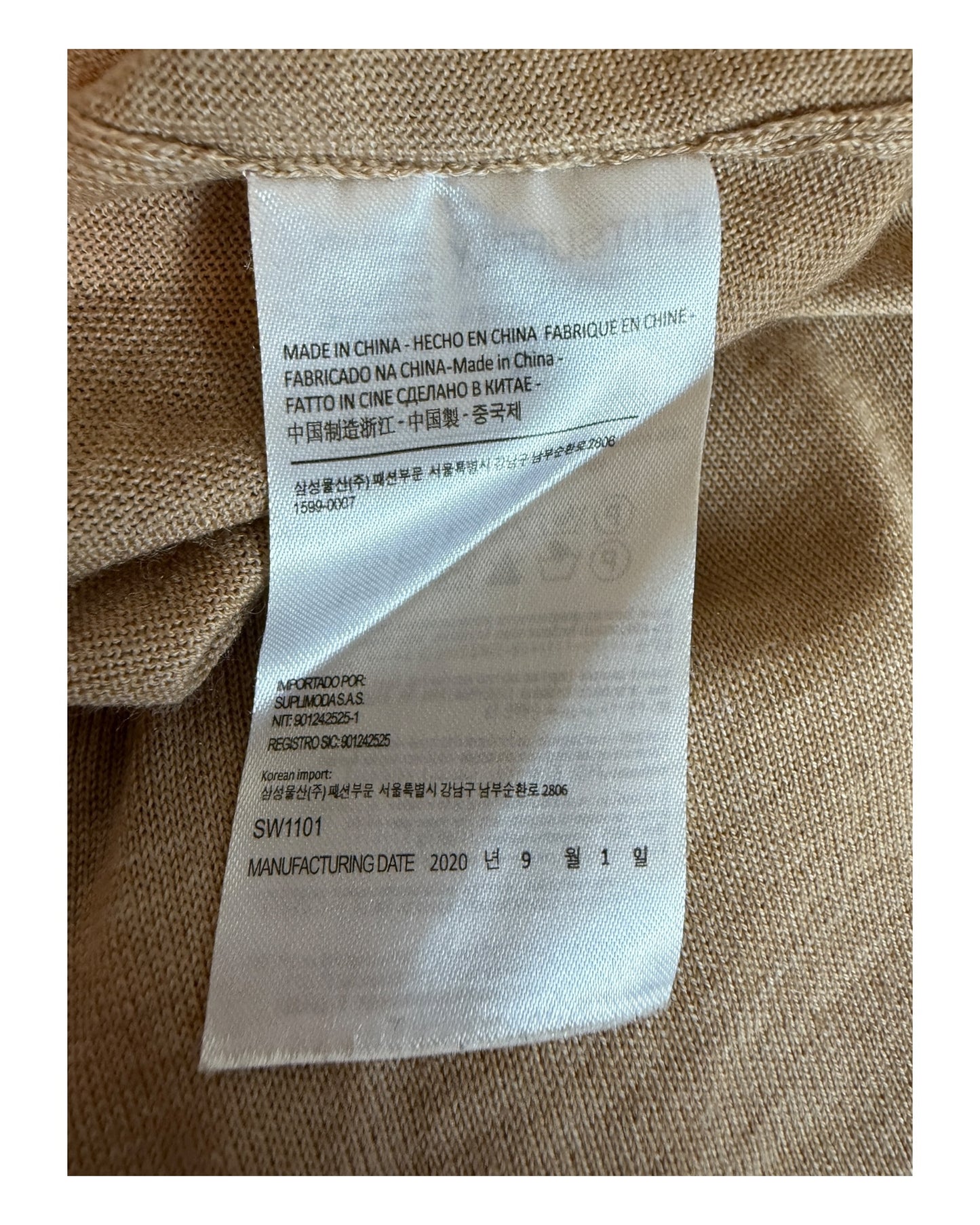Suit Supply Pullover Merinowolle beige Größe M
