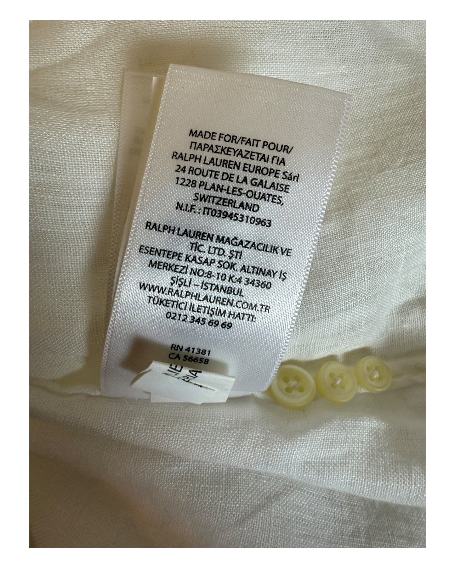 Polo Ralph Lauren Leinenhemd weiß Größe L