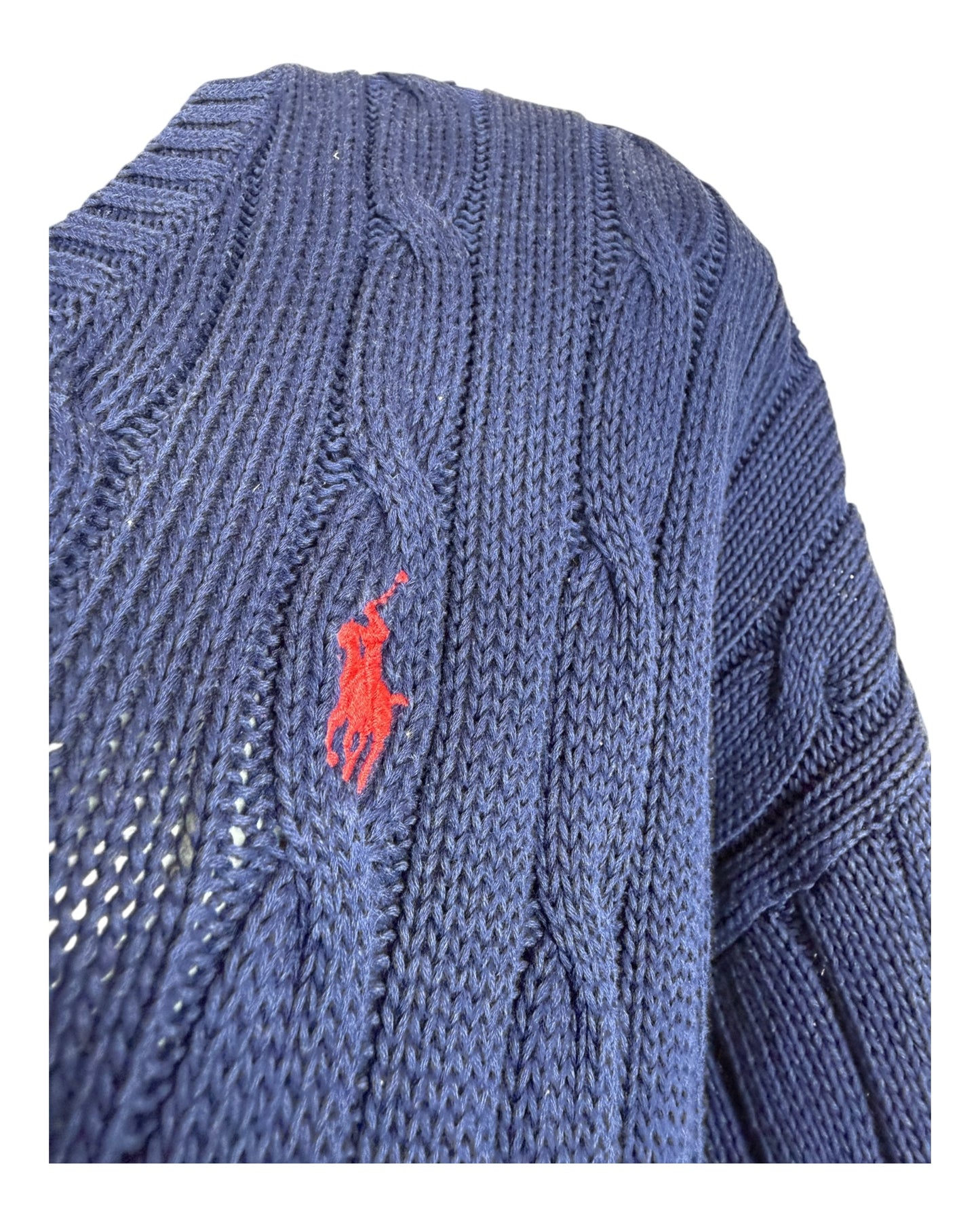 Polo Ralph Lauren Zopfmuster Pullover marineblau Größe S