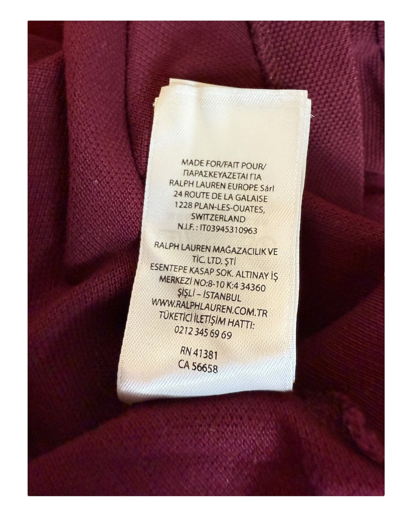 Polo Ralph Lauren Poloshirt bordeauxrot Größe L