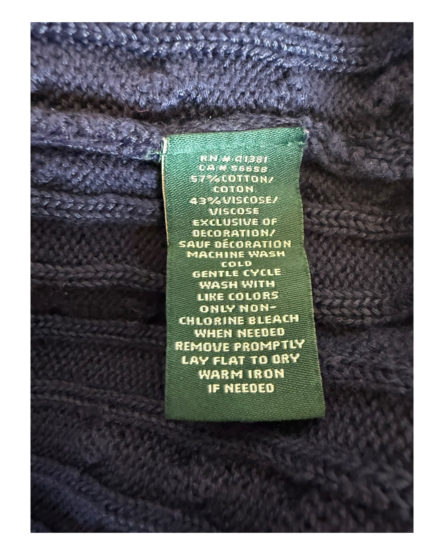 Polo Ralph Lauren Zopfmuster Strickjacke marineblau Größe S