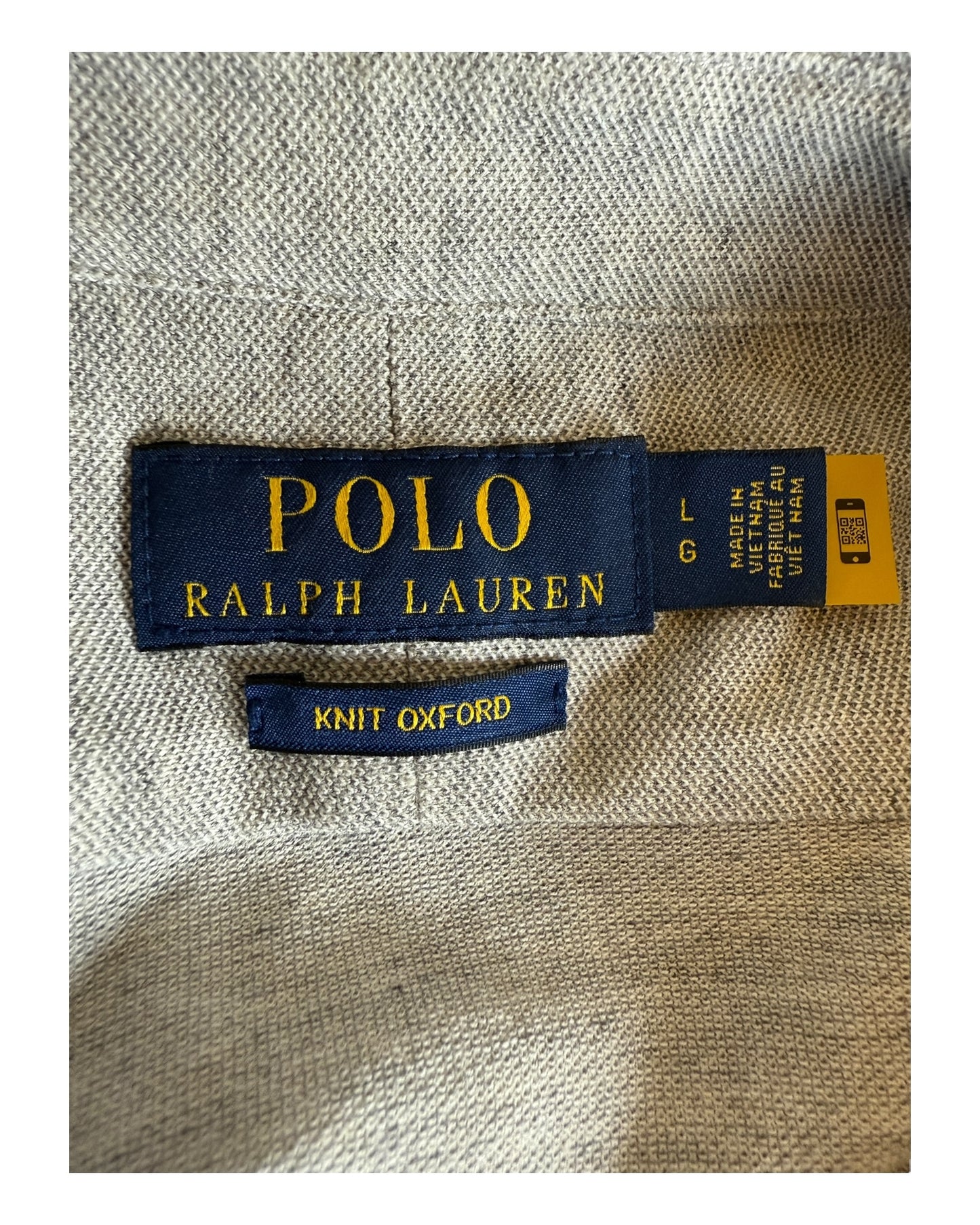 Polo Ralph Lauren Knit Oxfordhemd grau Größe L