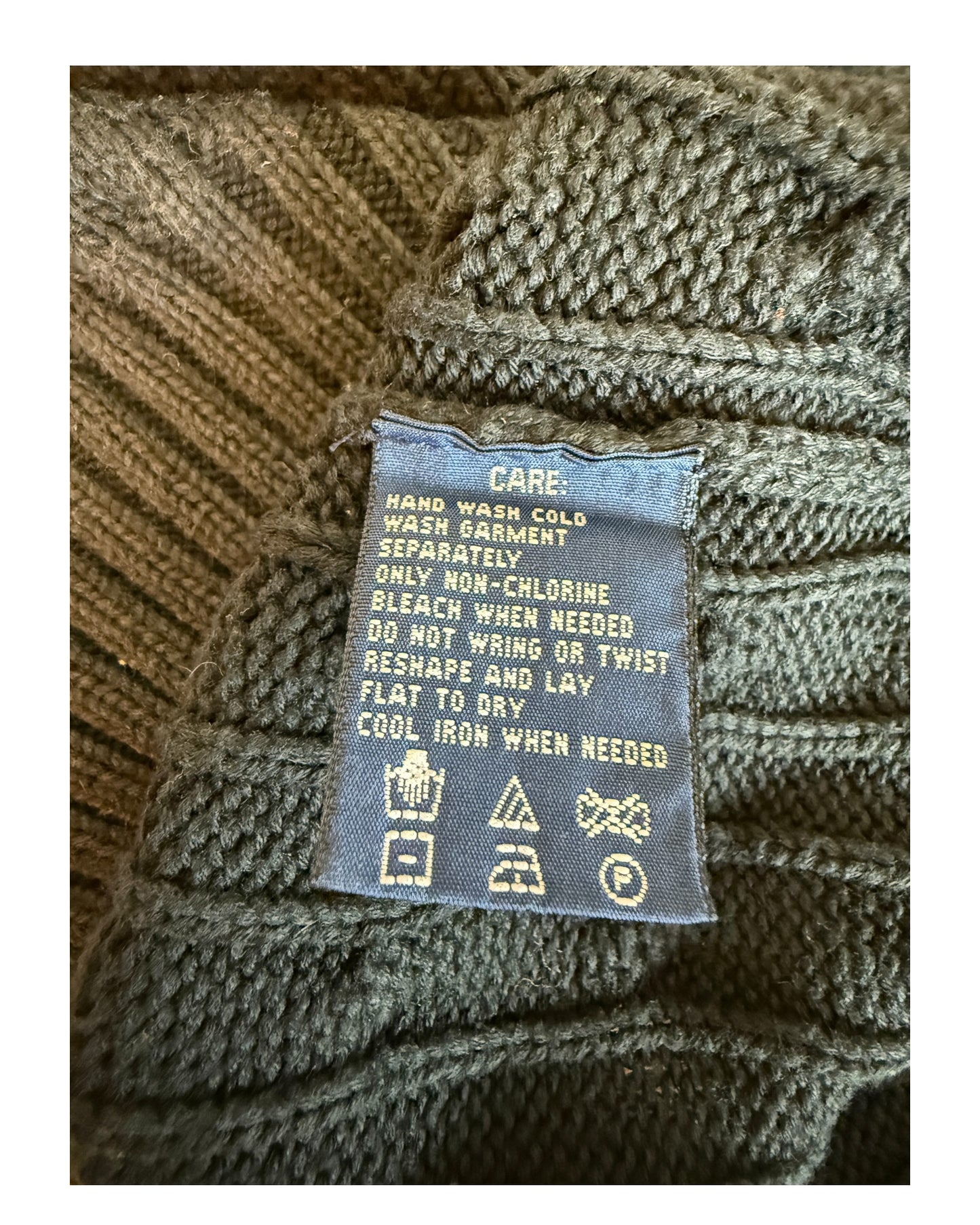 Polo Ralph Lauren Pullover Zopfmuster schwarz Größe S