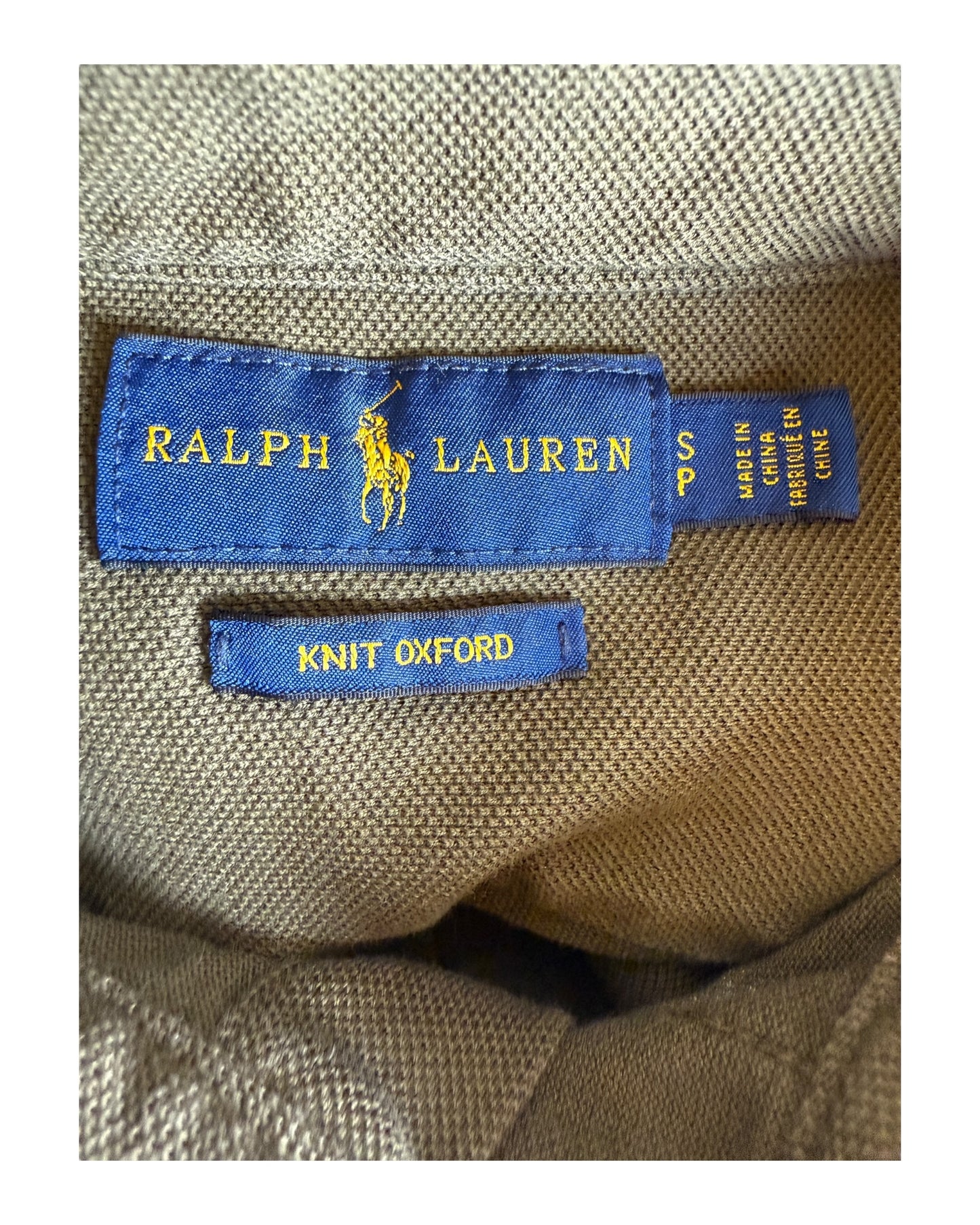 Polo Ralph Lauren Knit Oxford Bluse khaki Größe S