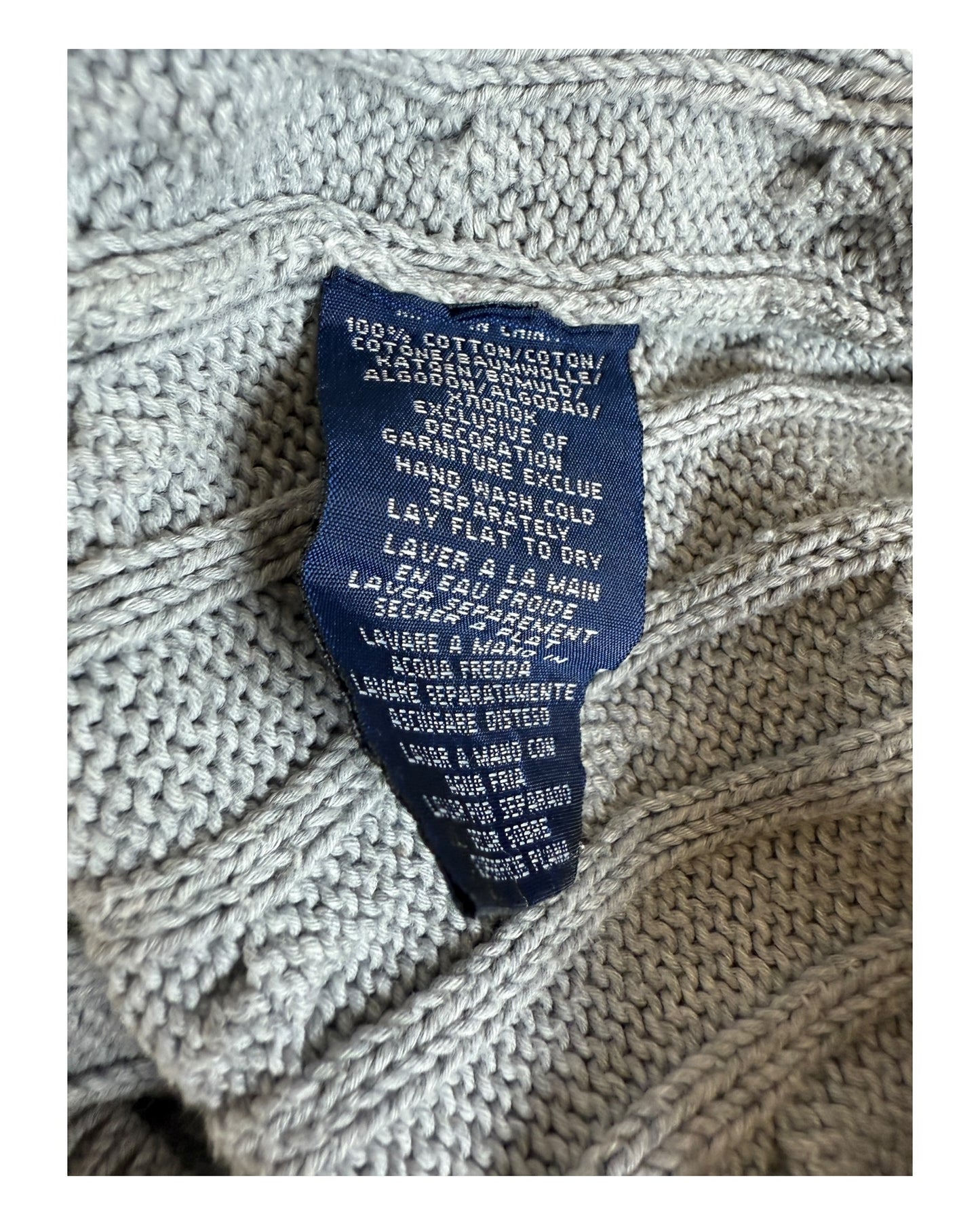 Polo Ralph Lauren Zopfmuster Pullover grau Größe S