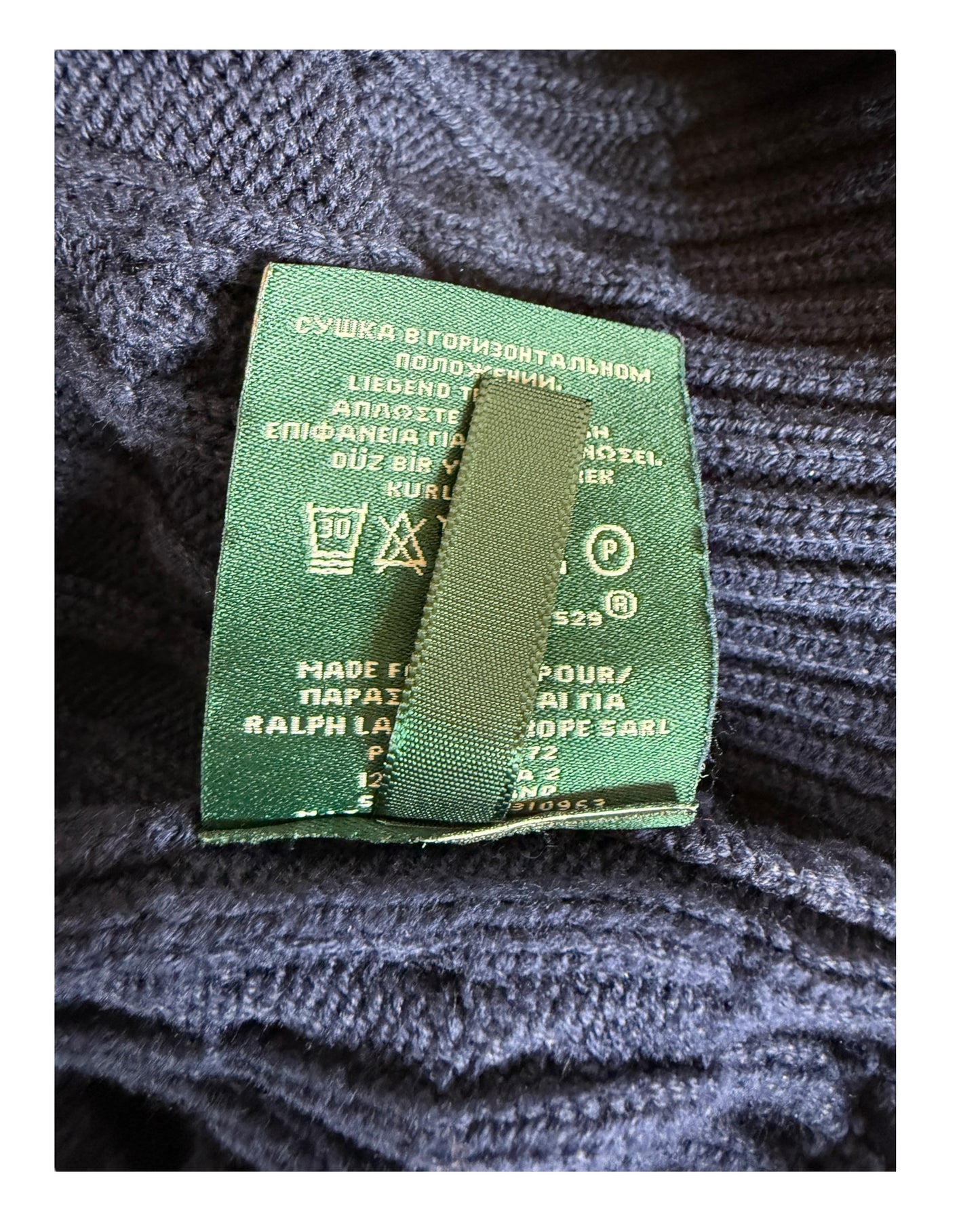 Polo Ralph Lauren Zopfmuster Pullover marineblau Größe S