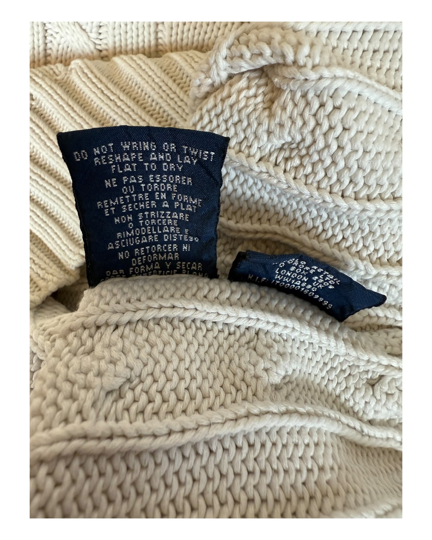 Polo Ralph Lauren Zopfmuster Pullover weiß Größe S