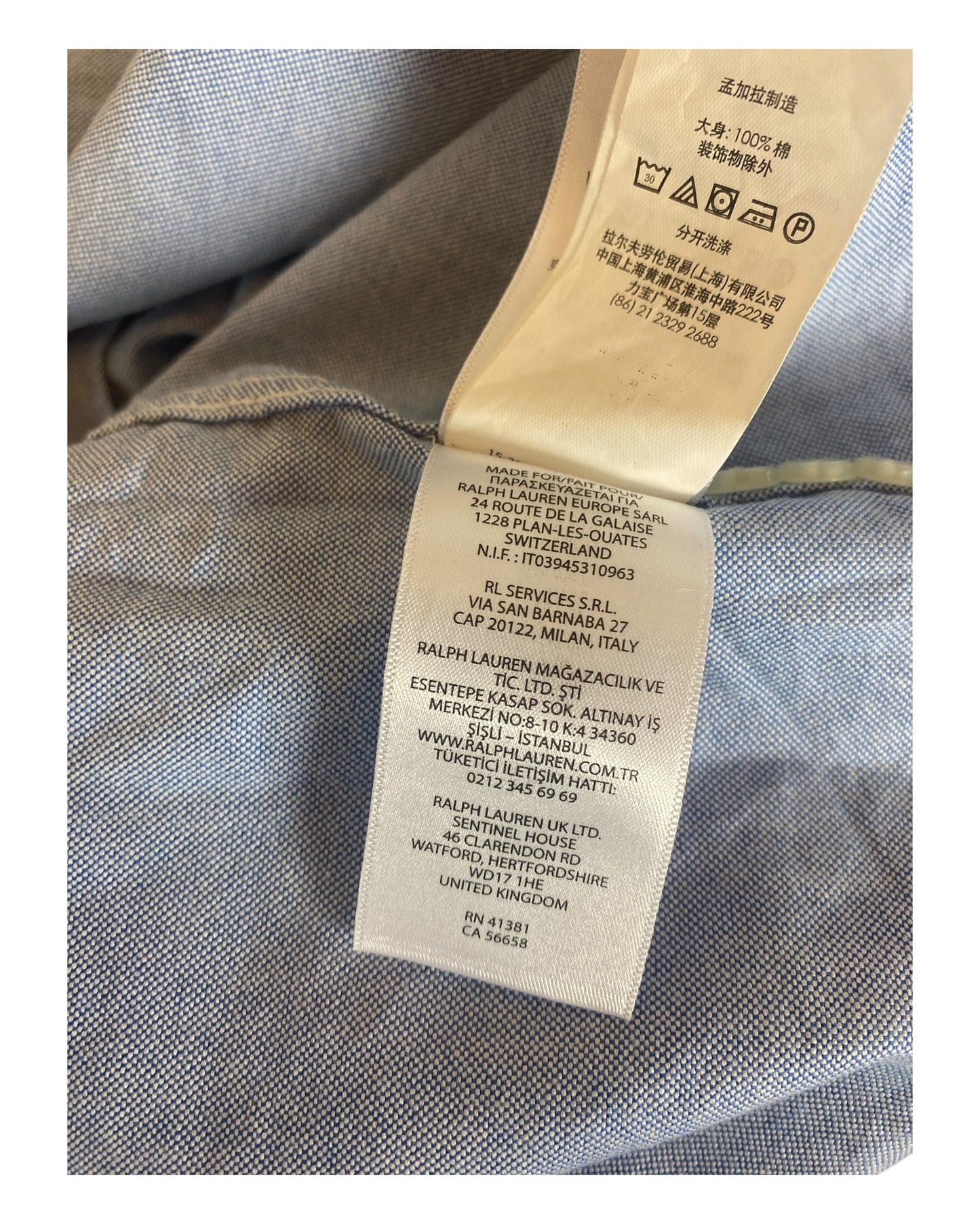 Polo Ralph Lauren Oxfordhemd hellblau Größe L