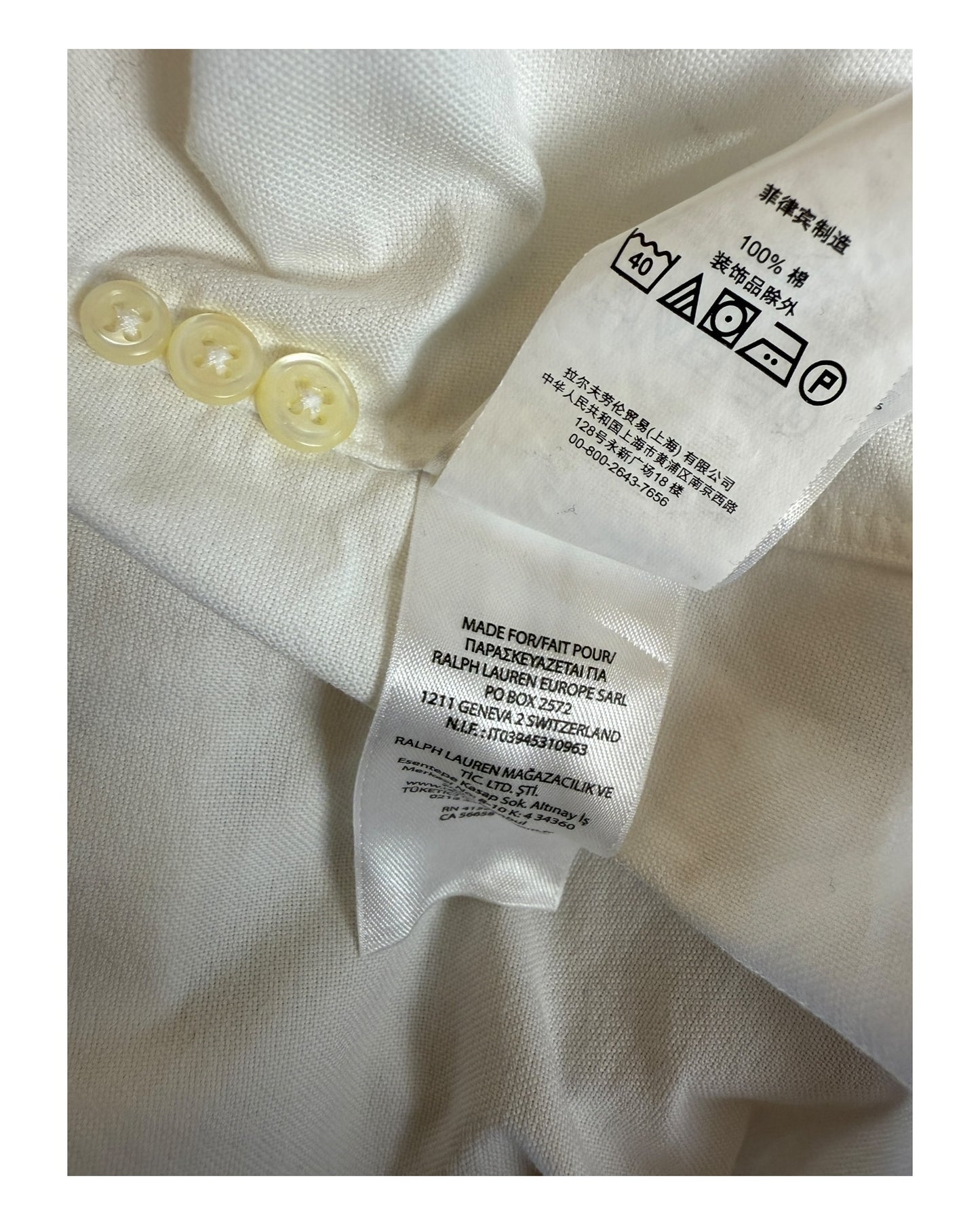 Polo Ralph Lauren Oxfordhemd weiß Größe M