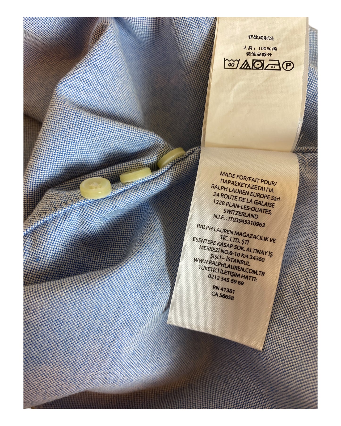 Polo Ralph Lauren Oxfordhemd hellblau Größe M