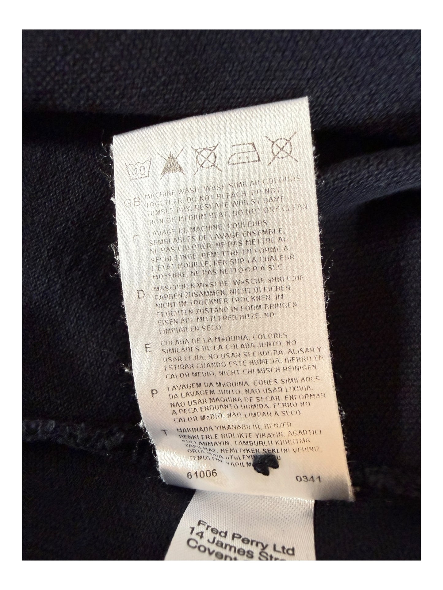 Fred Perry Poloshirt schwarz Größe L