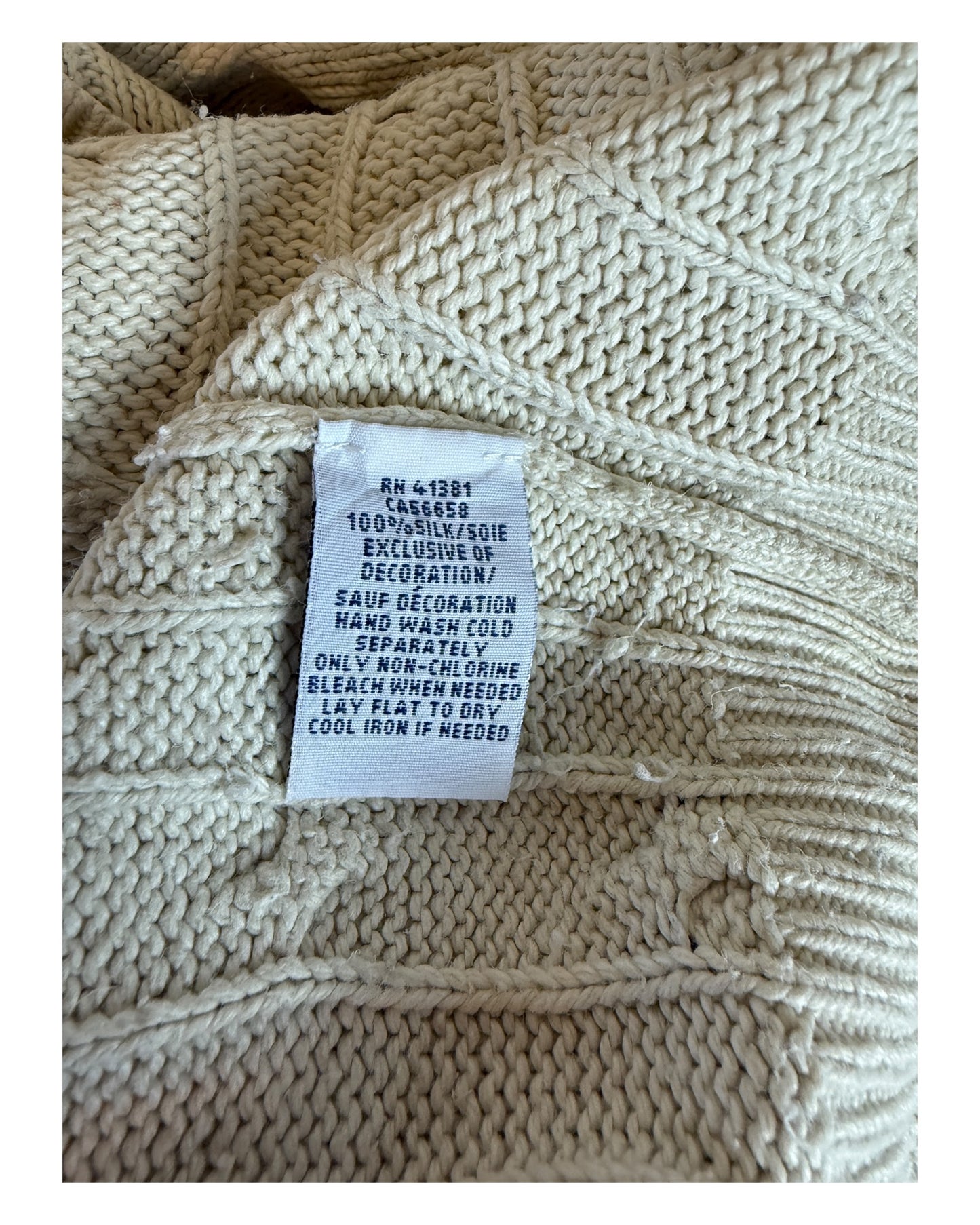 Polo Ralph Lauren Zopfmuster Half Zip Pullover beige Größe S