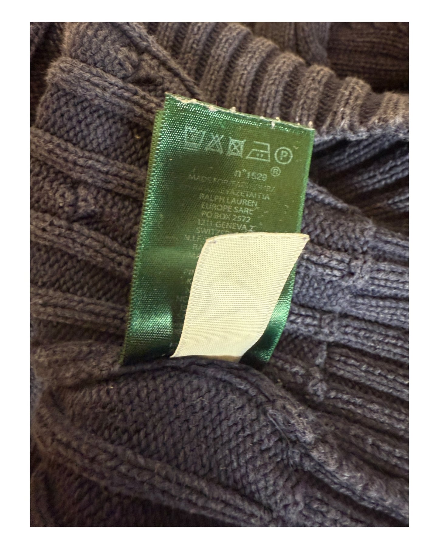 Polo Ralph Lauren Zopfmuster Pullover marineblau Größe S