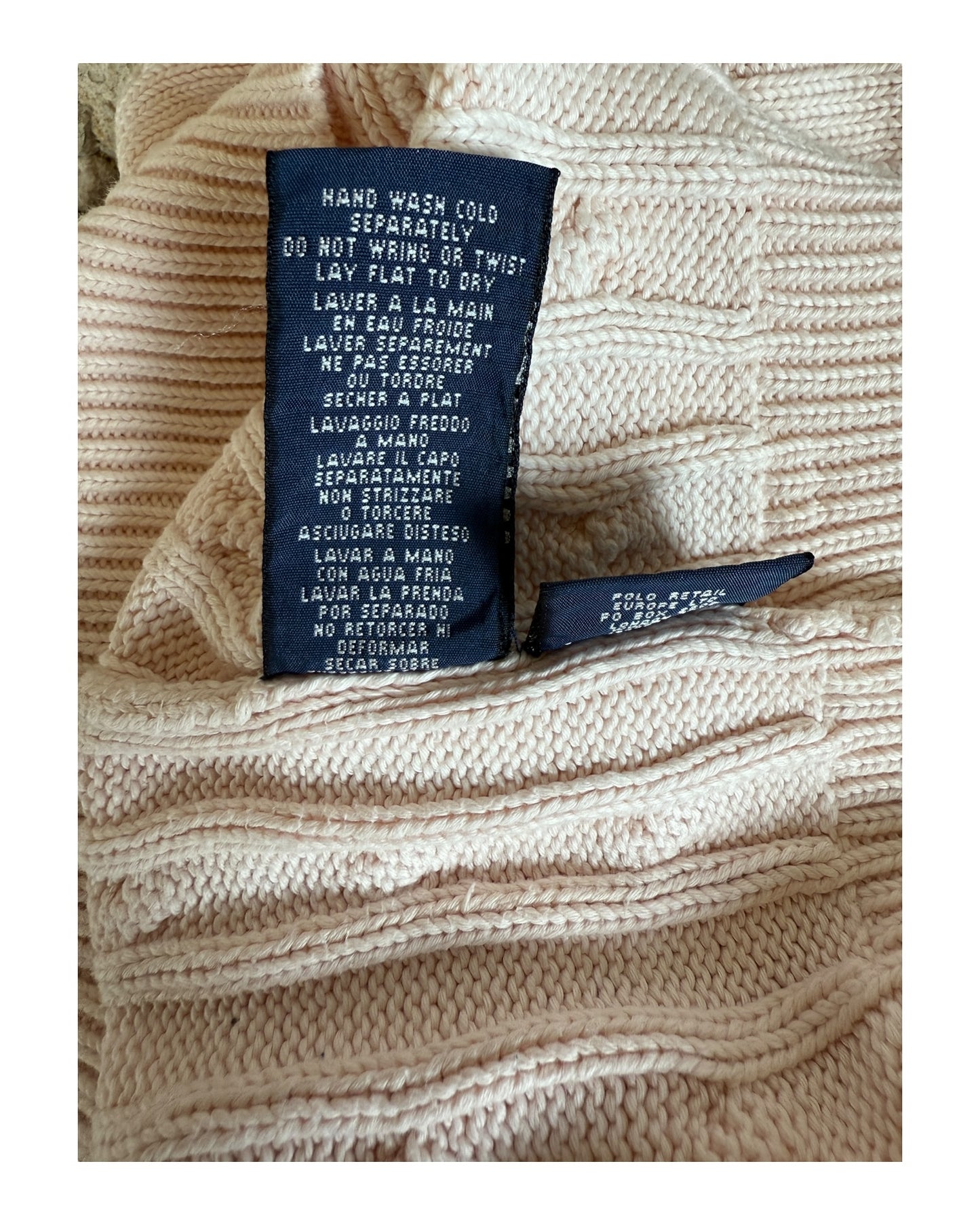 Polo Ralph Lauren Zopfmuster Pullover rosa Größe S