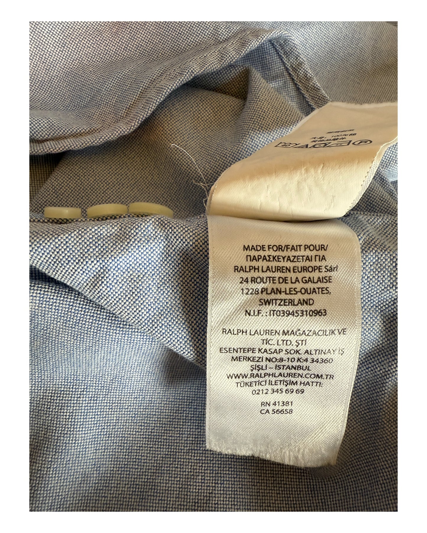 Polo Ralph Lauren Oxfordhemd hellblau Größe L