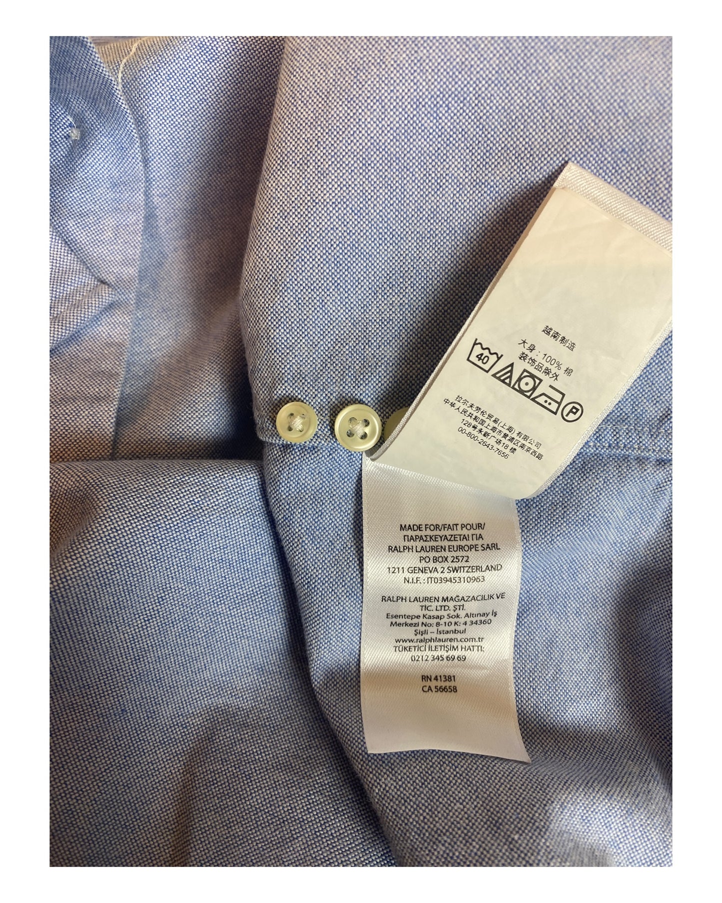 Polo Ralph Lauren Oxfordhemd blau Größe M
