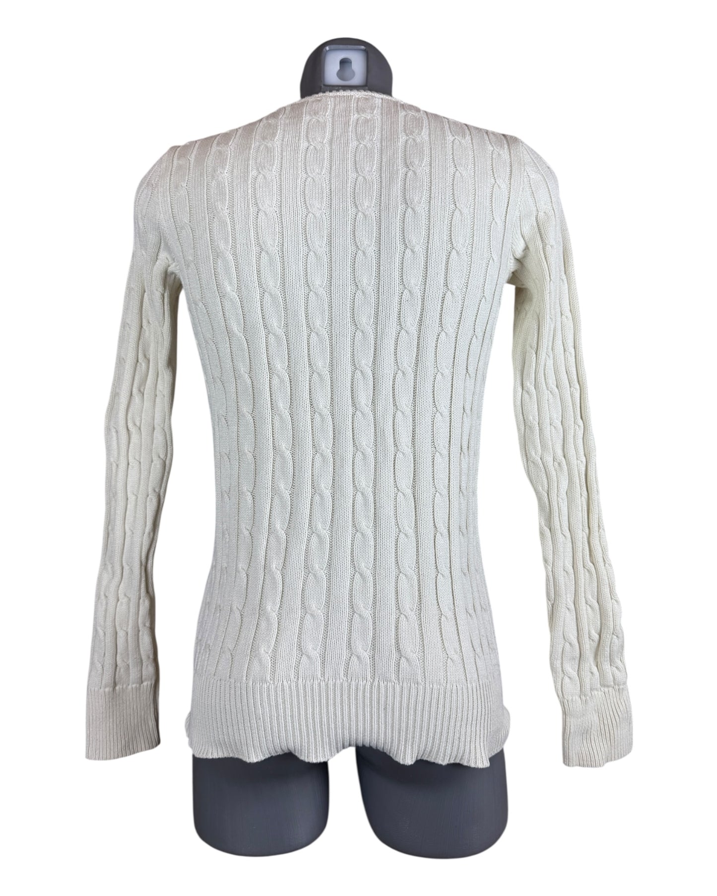 Polo Ralph Lauren Zopfmuster Pullover creme Größe M