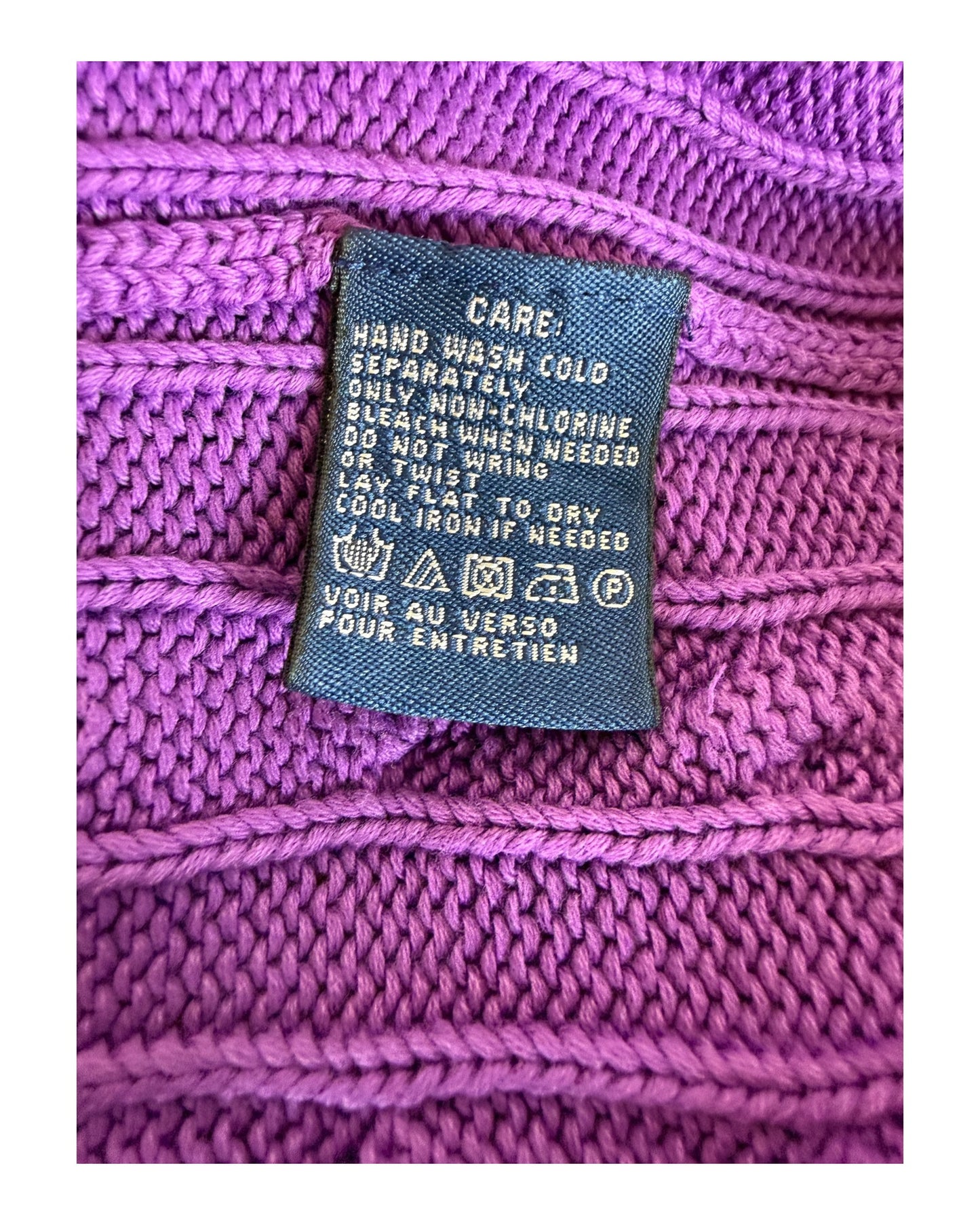 Polo Ralph Lauren Zopfmuster Pullover lila Größe L