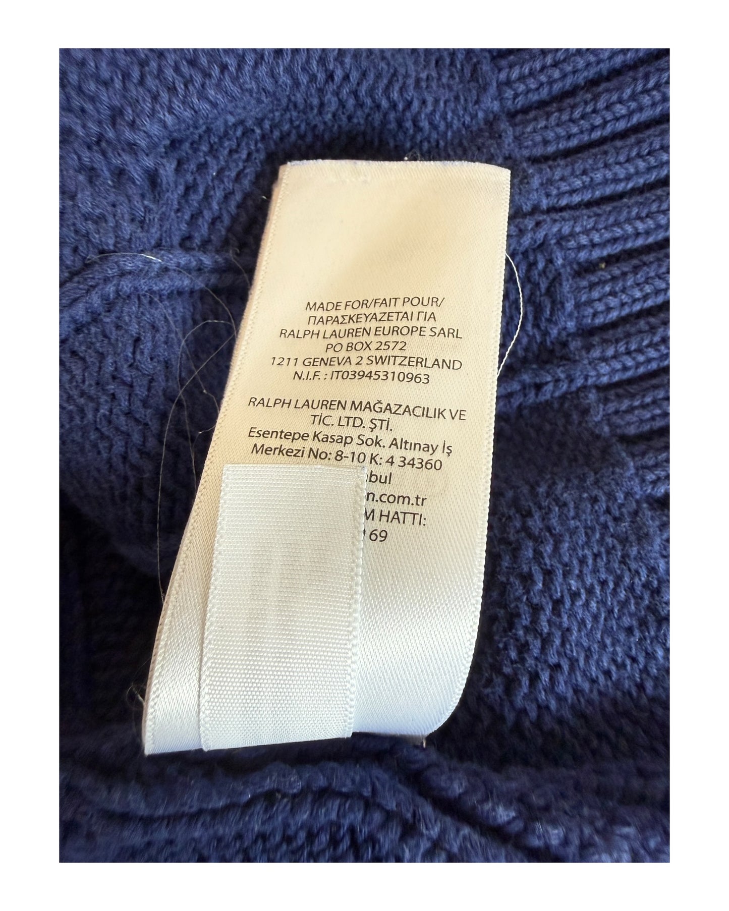 Polo Ralph Lauren Zopfmuster Pullover marineblau Größe M