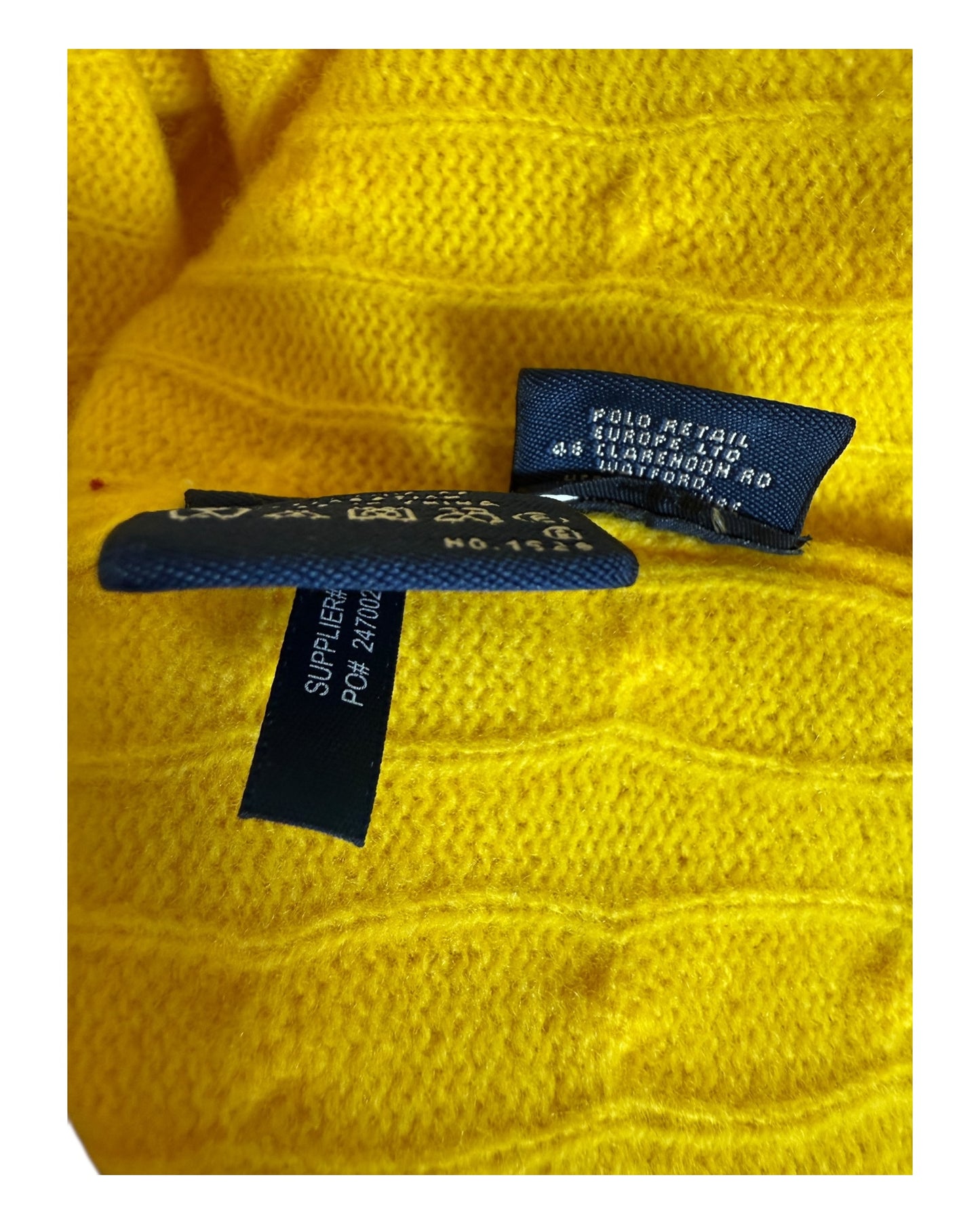 Polo Ralph Lauren Zopfmuster Pullover gelb Größe S