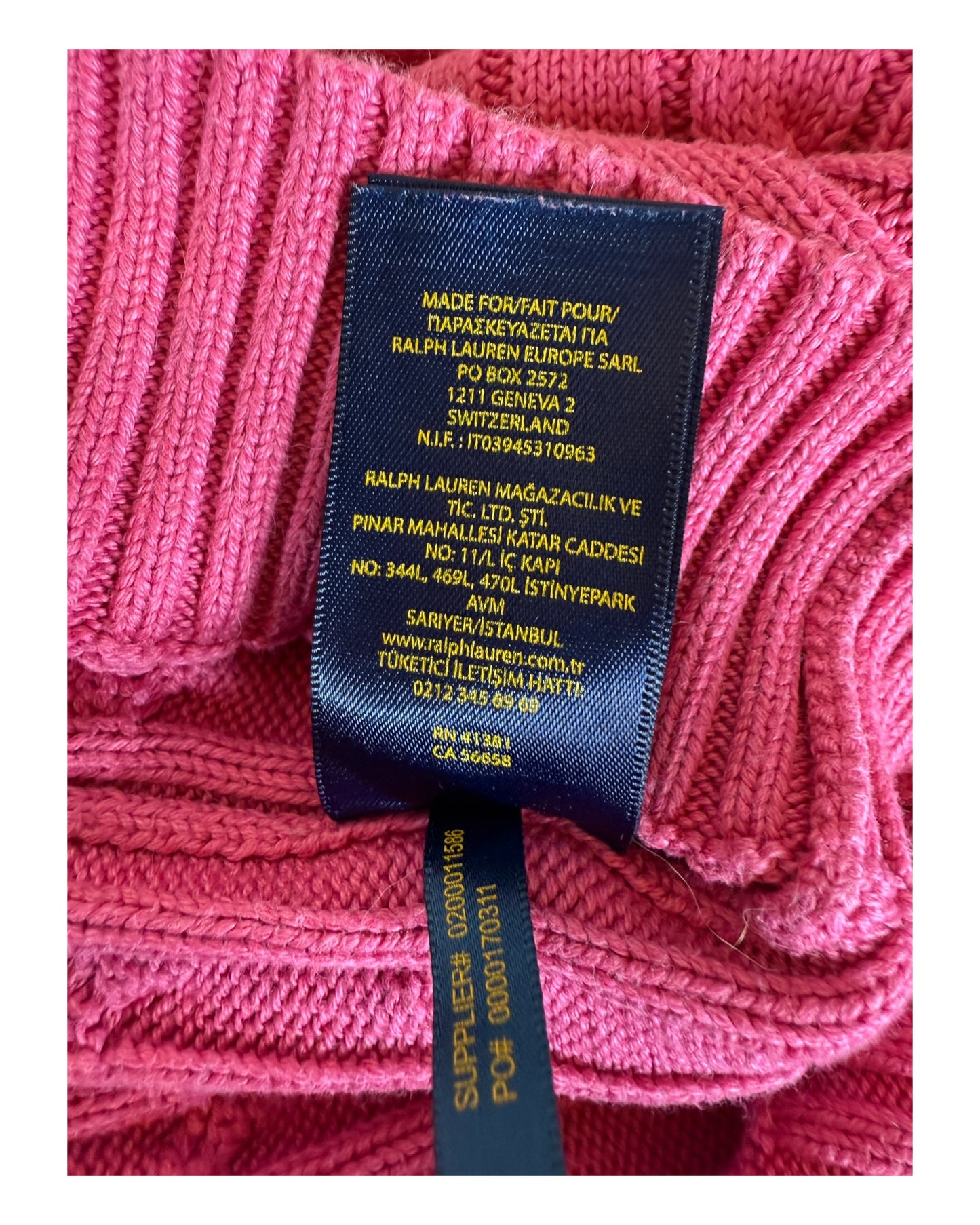 Polo Ralph Lauren Pullover Zopfmuster pink Größe S