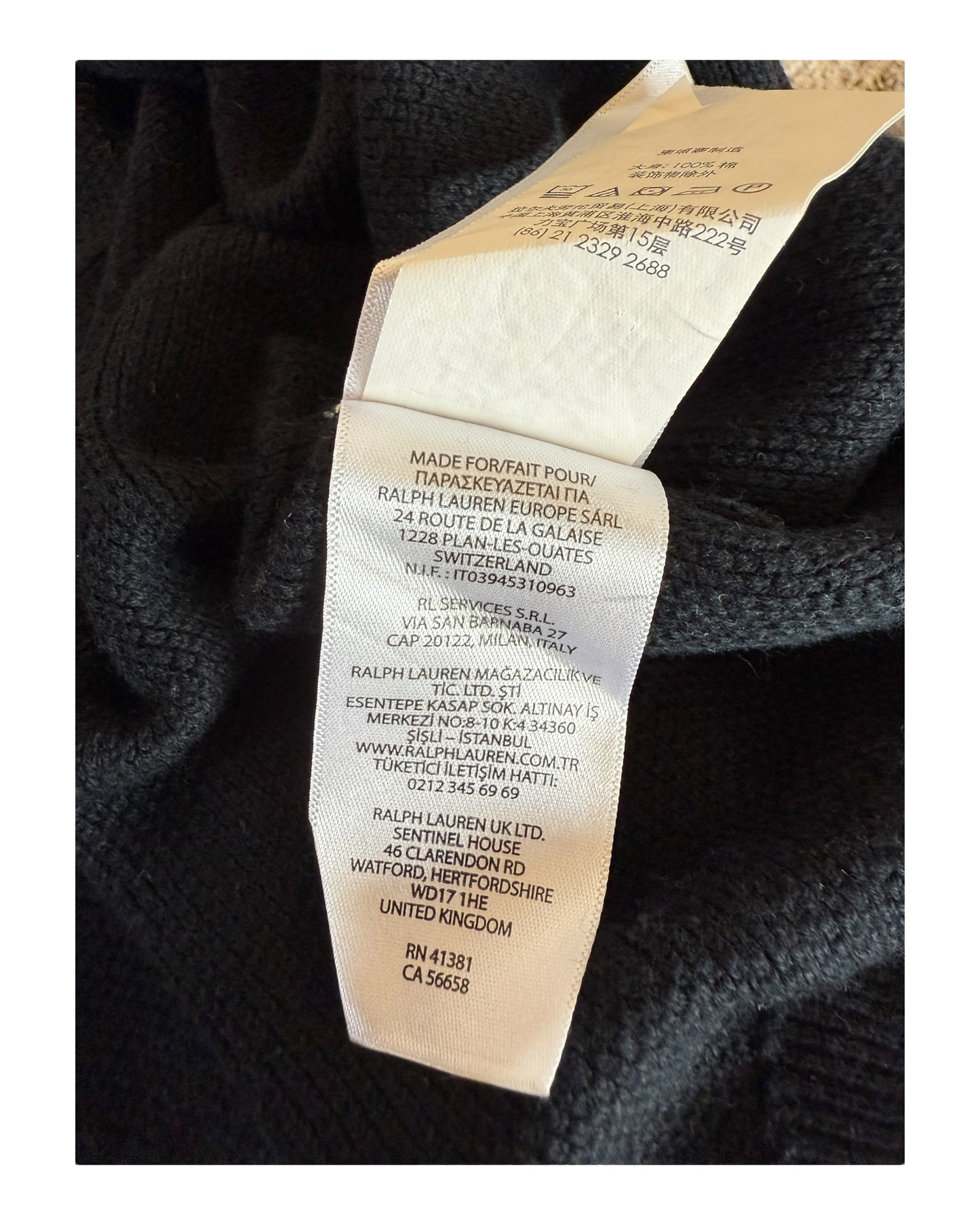 Polo Ralph Lauren Zopfmuster Pullover schwarz Größe M